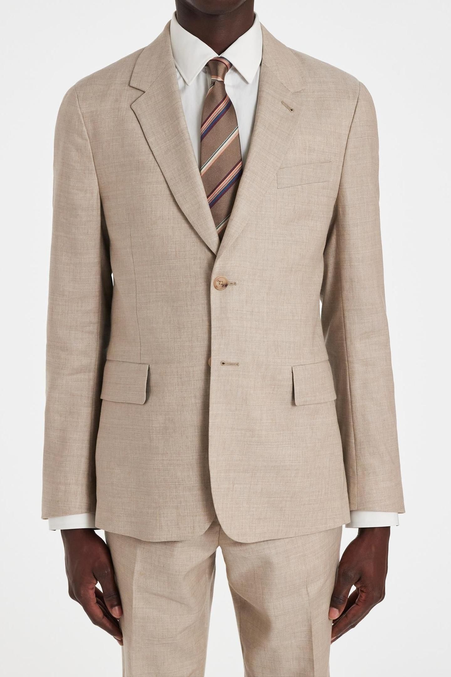MENS 2 BUTTON JACKET LIGHT BEIGE 1