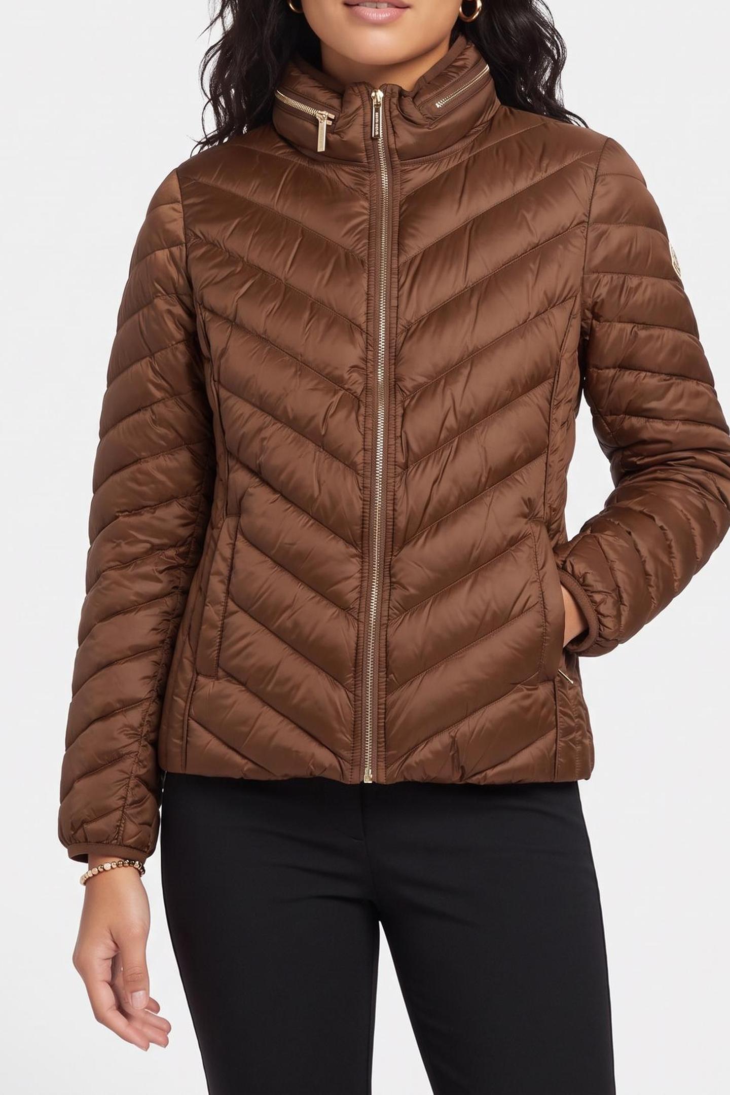 SHORTPACKABLEDOWN CORECUT DARK CARAMEL 1