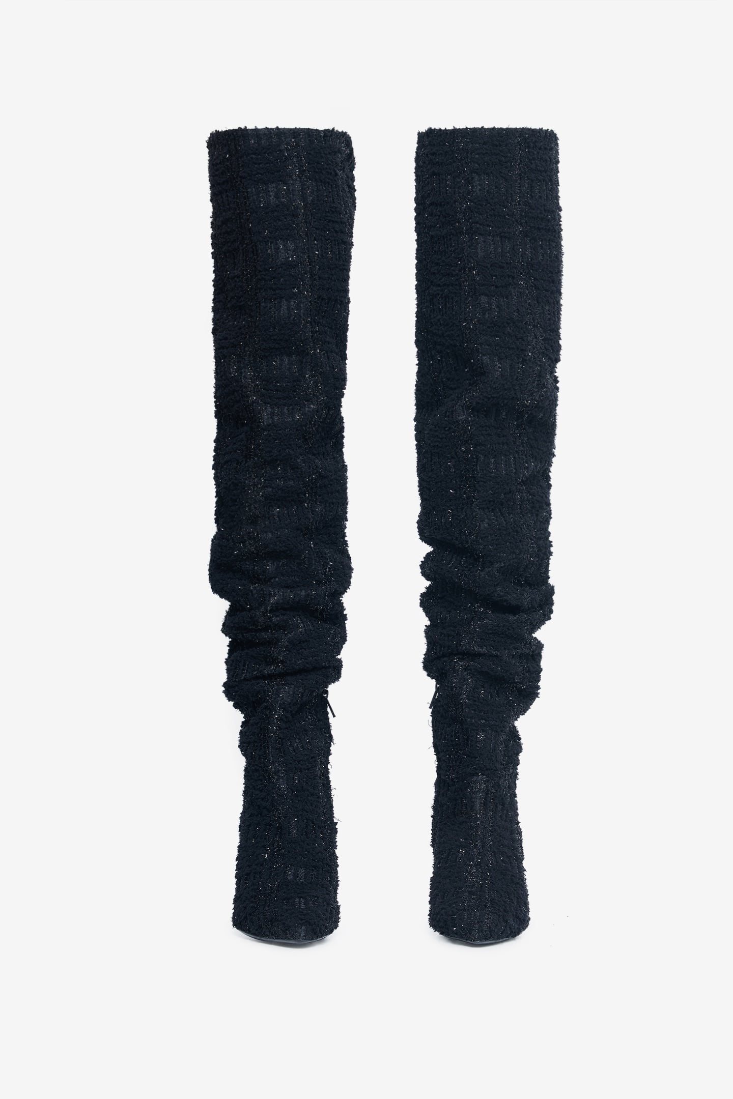 EVA TWEED HIGH BOOT BLACK GLITTER 4