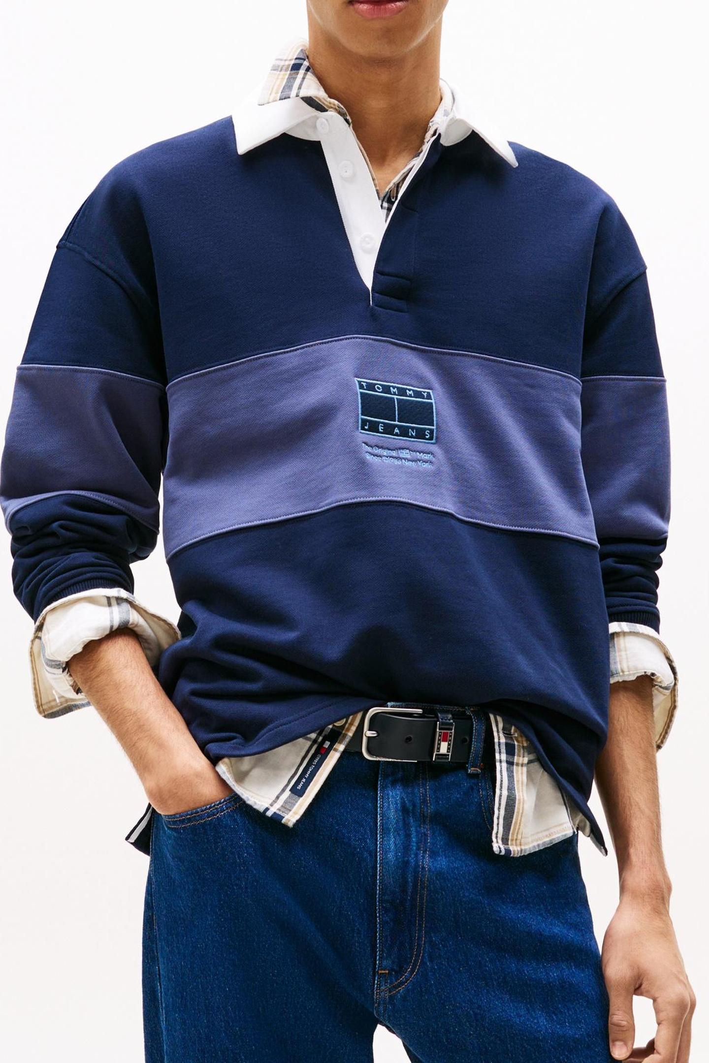 TJM RELAXED TONAL FLAG POLO DARK NIGHT NAVY 4