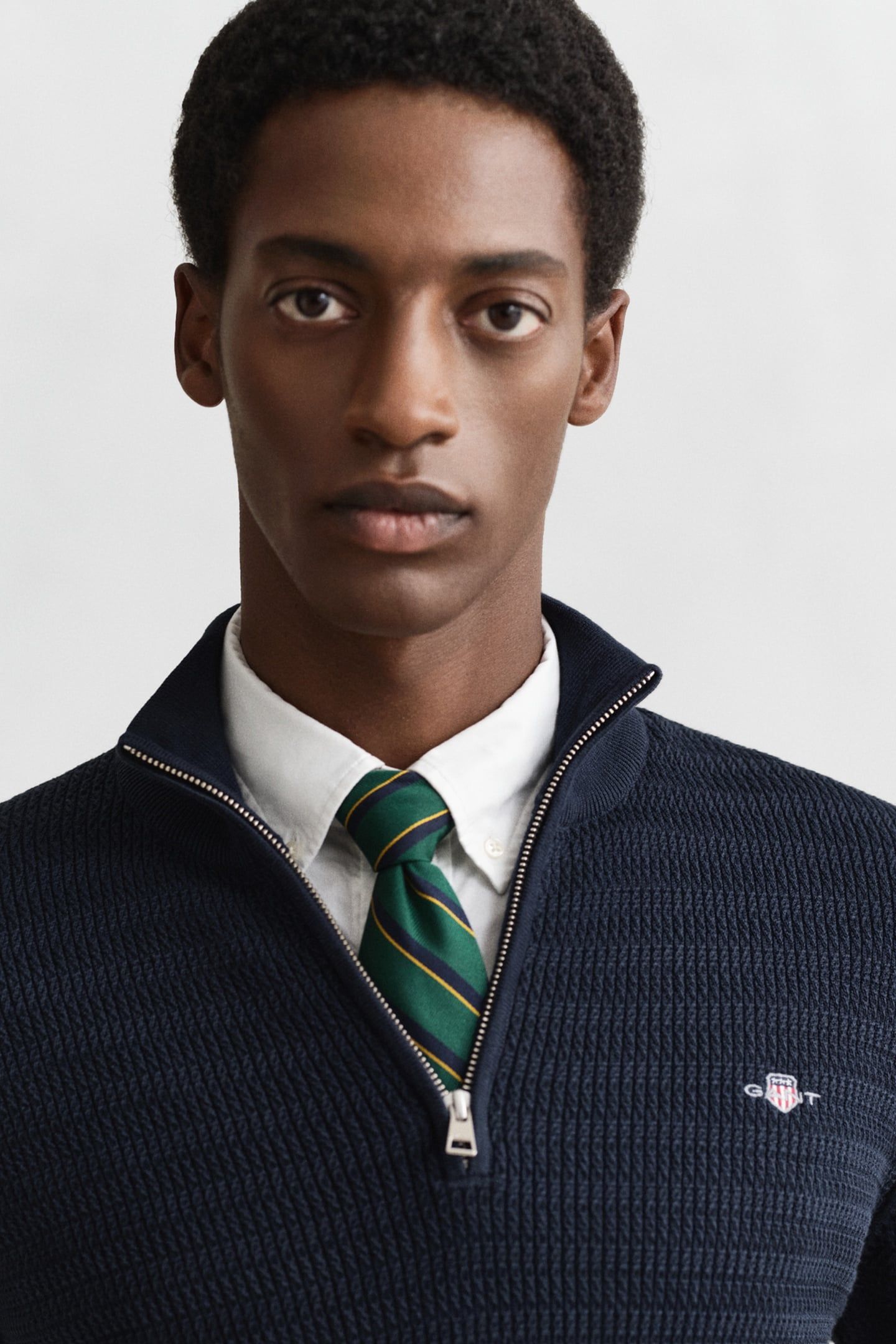 MINI CABLE HALF ZIP EVENING BLUE 5