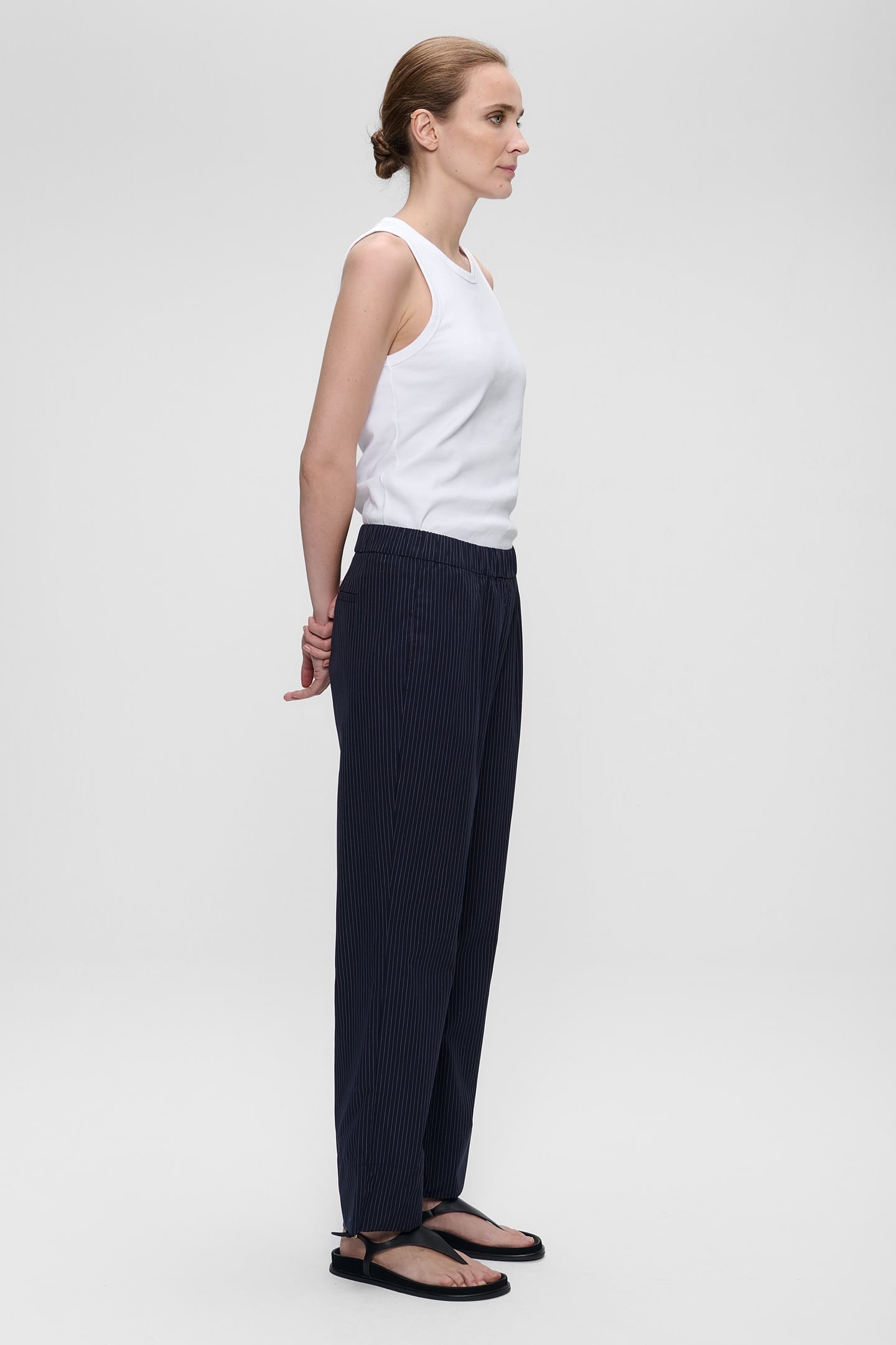 POPLIN PINSTRIPE SYDNEY PANTS MIDNIGHT BLUE 3