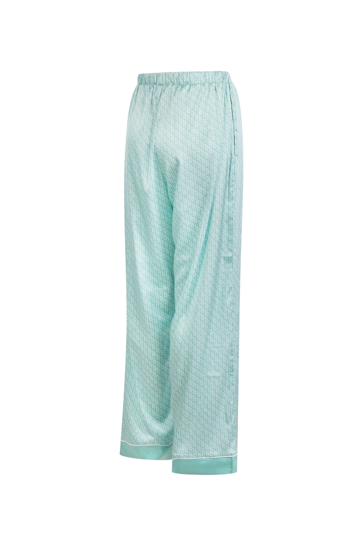 FERN 1PK MONOGRAM TB TRADITIONAL SATIN PJ SET AQUIFER PRINT 5
