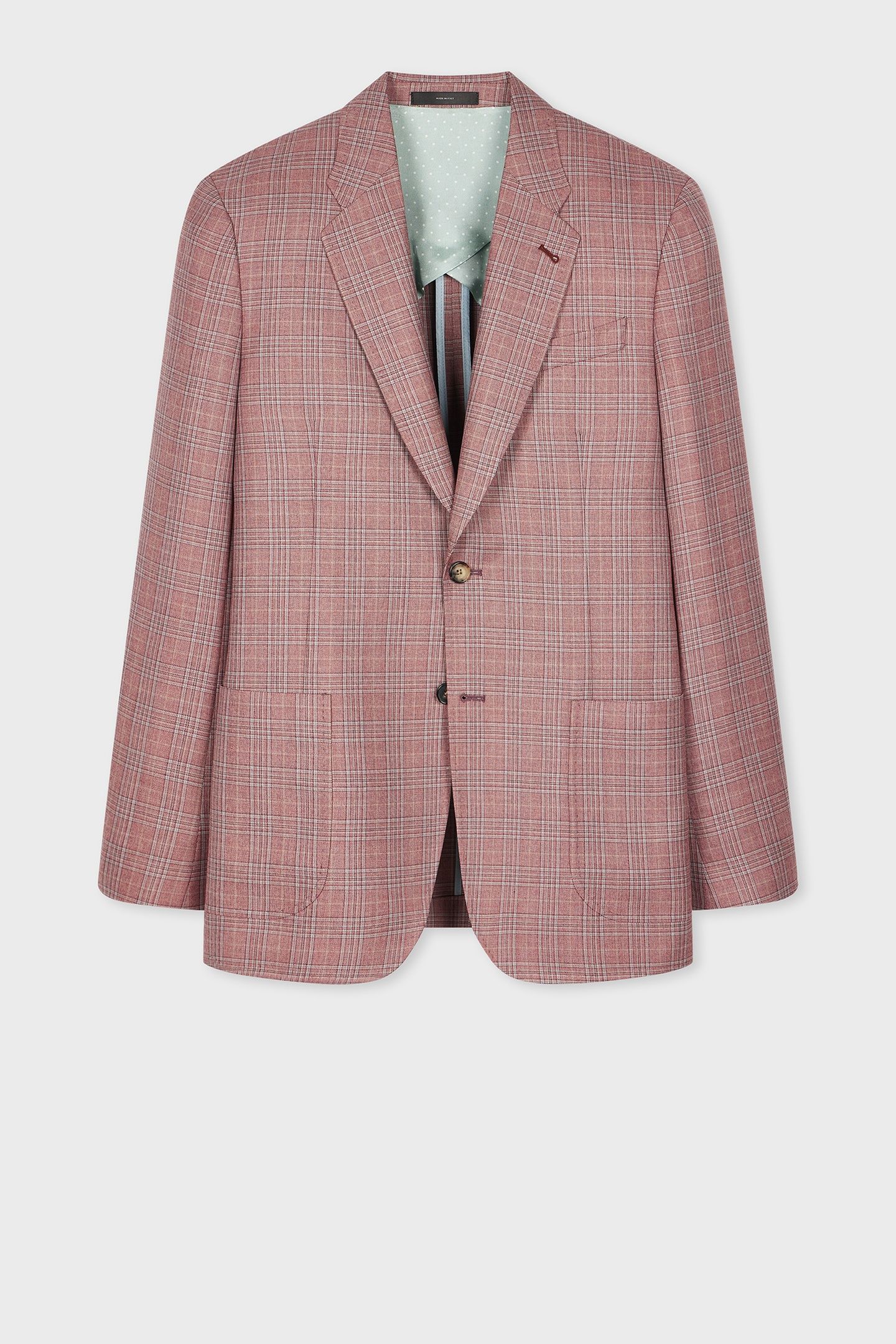 MENS 2 BUTTON JACKET CORAL RED 3