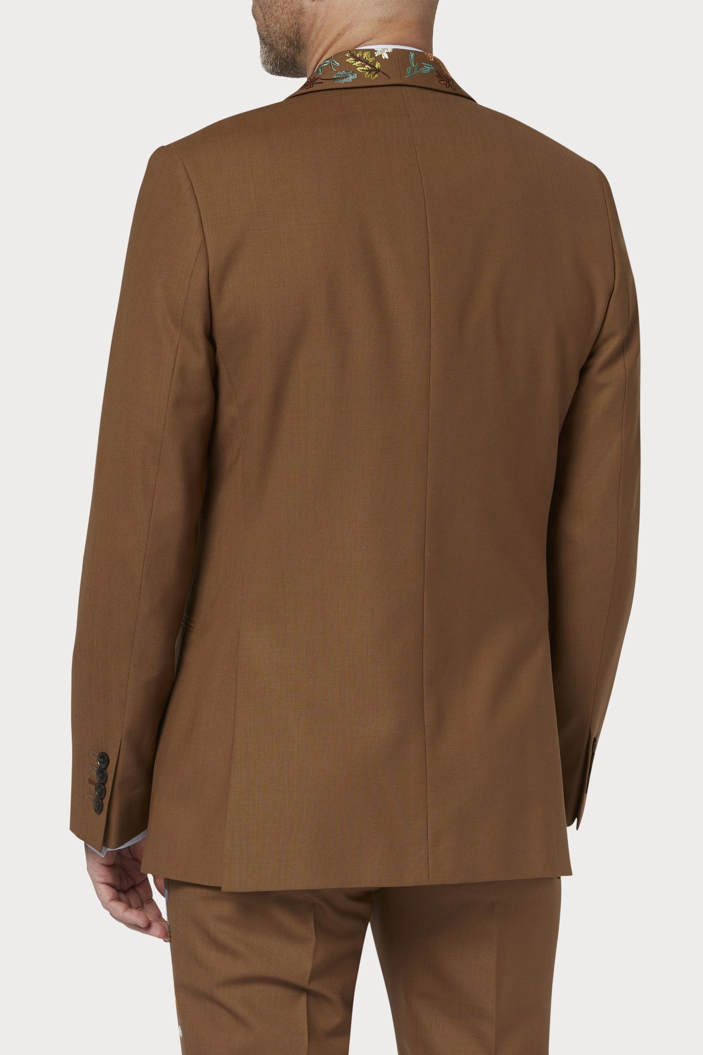 MENS TAILORED FIT 1 BTN JACKET CAMEL 2