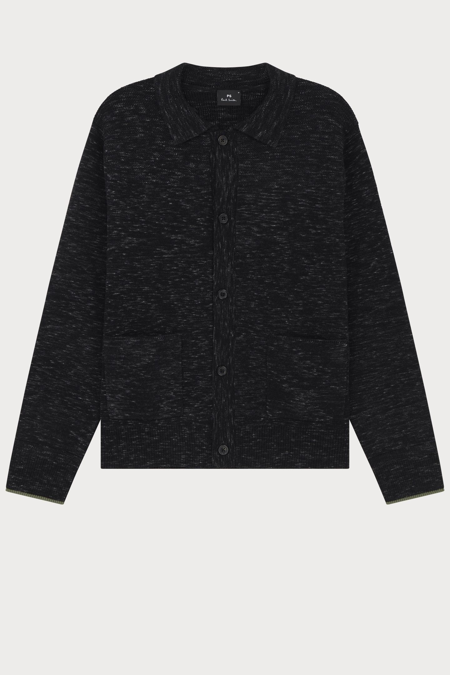 MENS KNITTED JACKET BLACK MELANGE 6