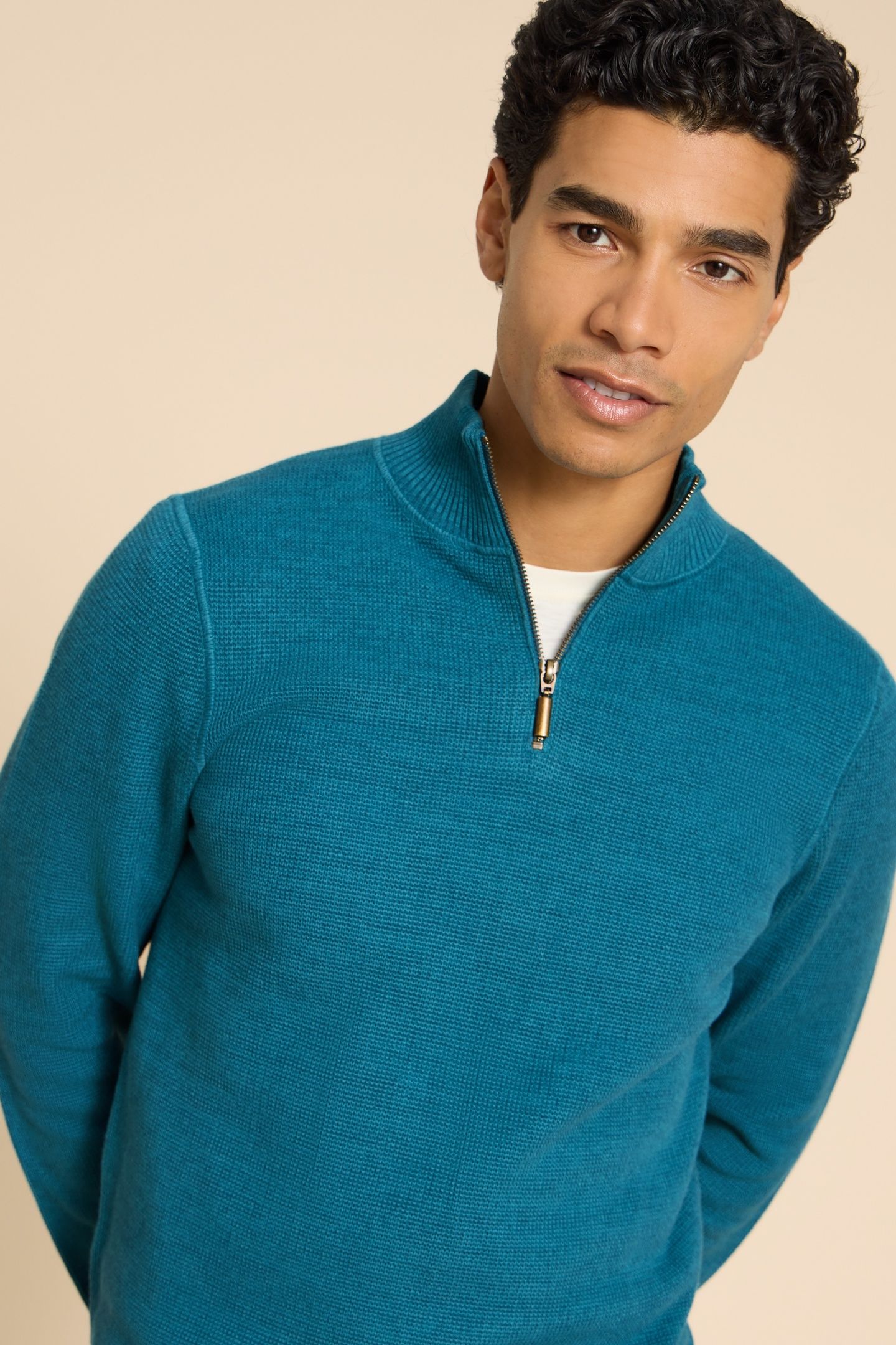 ATTADALE FUNNEL NECK JUMPER MID TEAL 5