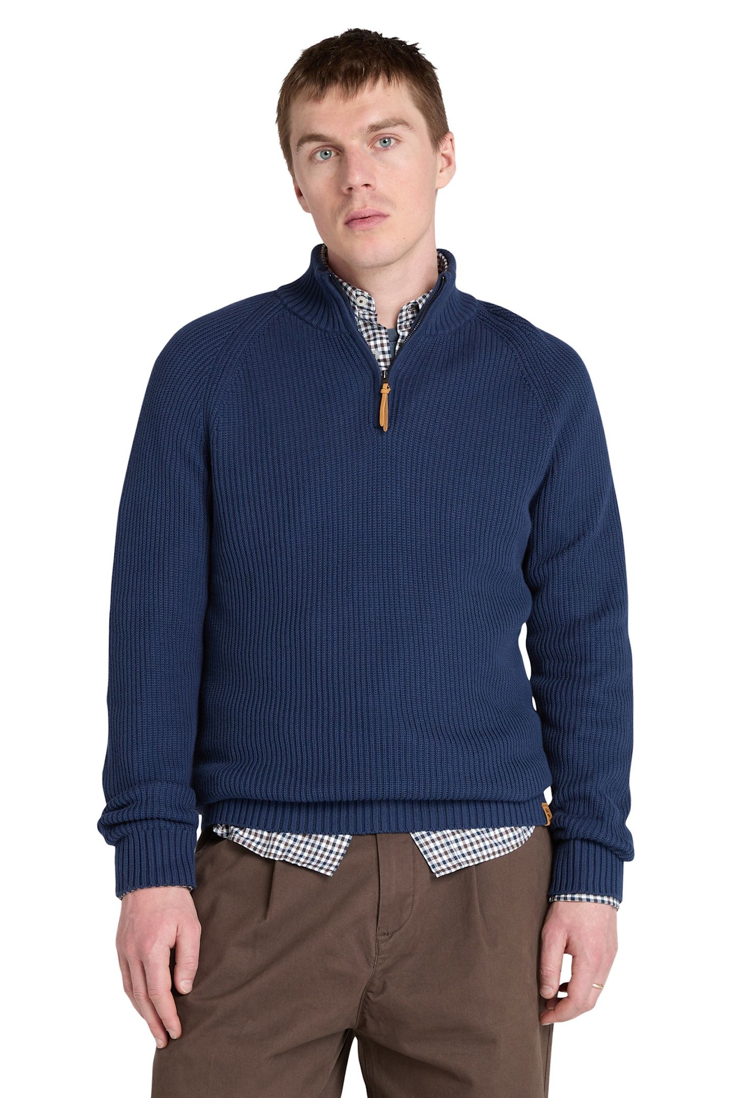 WILLIAMS RIVER TEXTURED 1/4 ZIP SWETAER PEACOAT 1