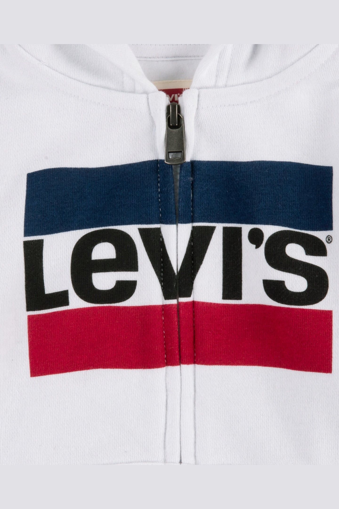 BOYS SPORTSWEAR LOGO ZIP HOODIE WHITE 3