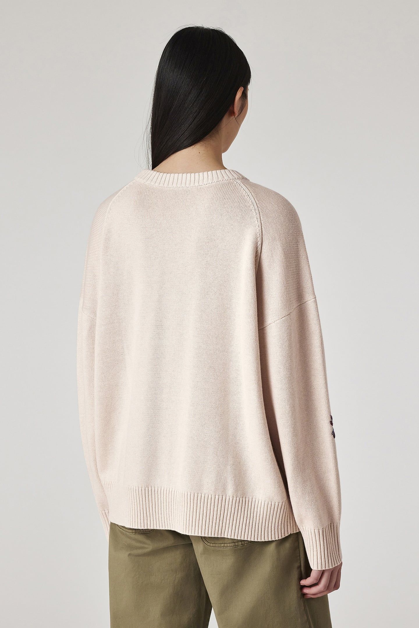 WOMENS KNITTED SWEATER CREW NECK PARCHMENT 3