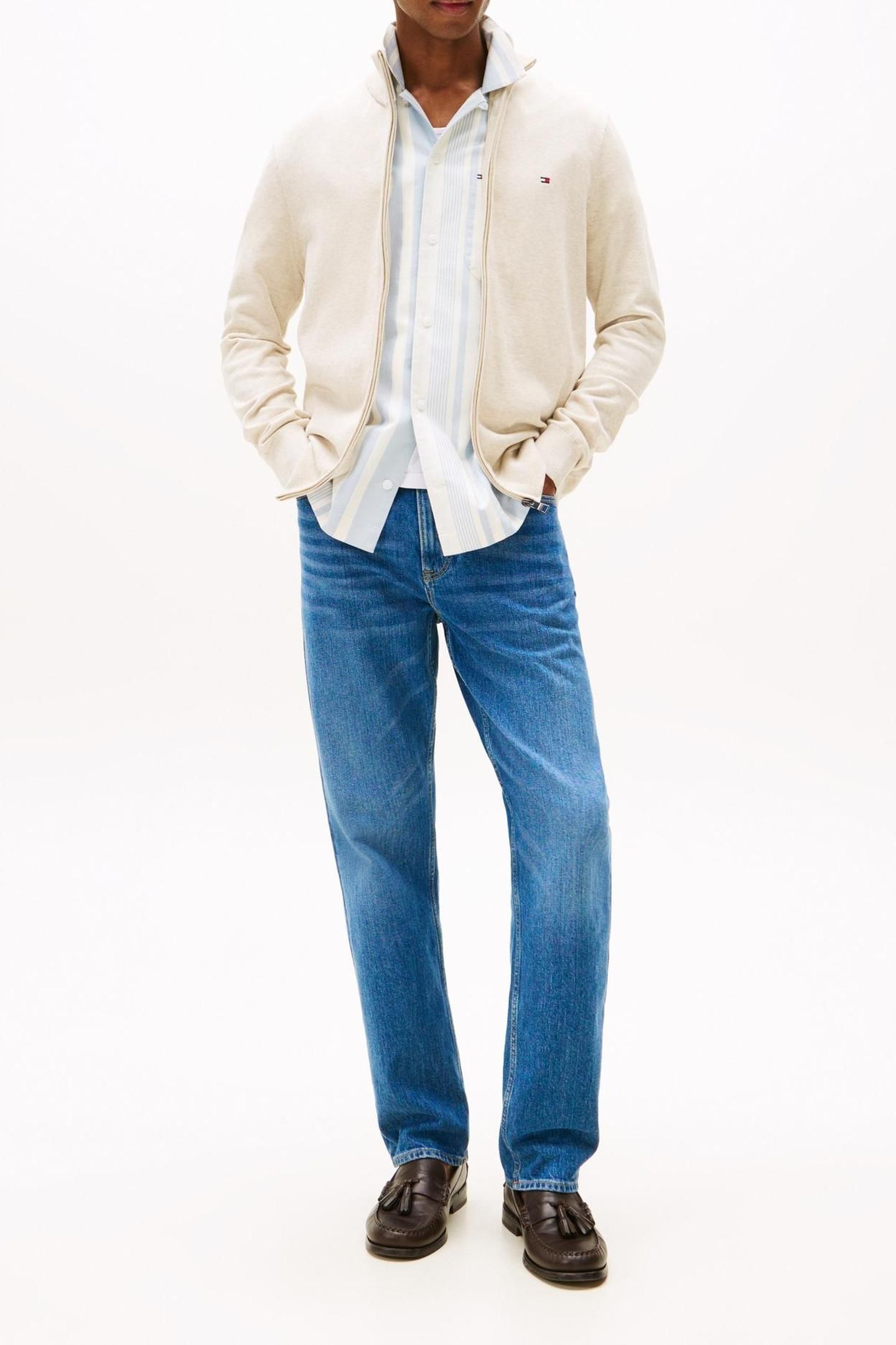 ESSENTIAL COTTON ZIP HEATHERED OATMILK 3