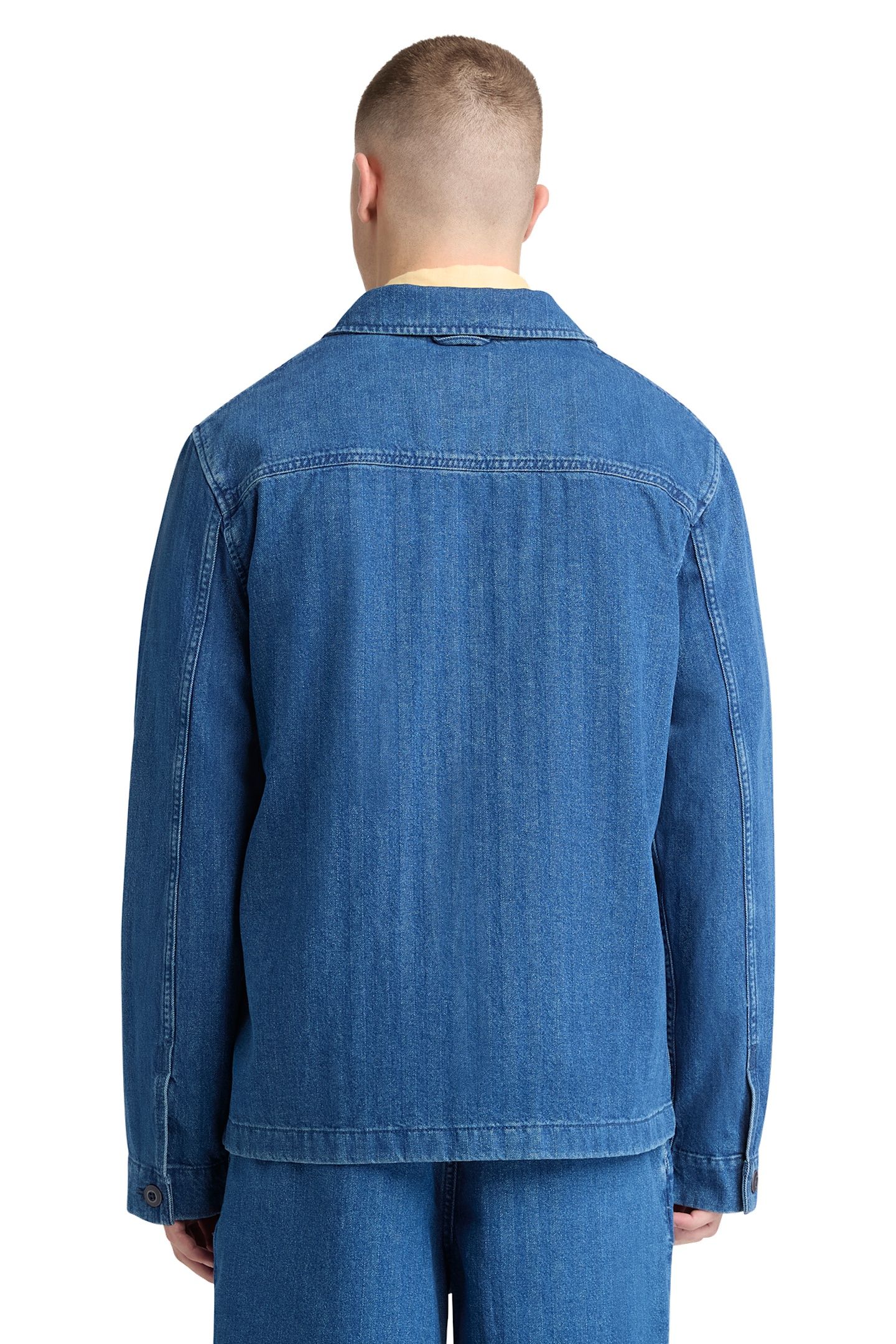 KEMPSHIRE HERRINGBONE DENIM CHORE JACKET MOODY BLUE WASH 2