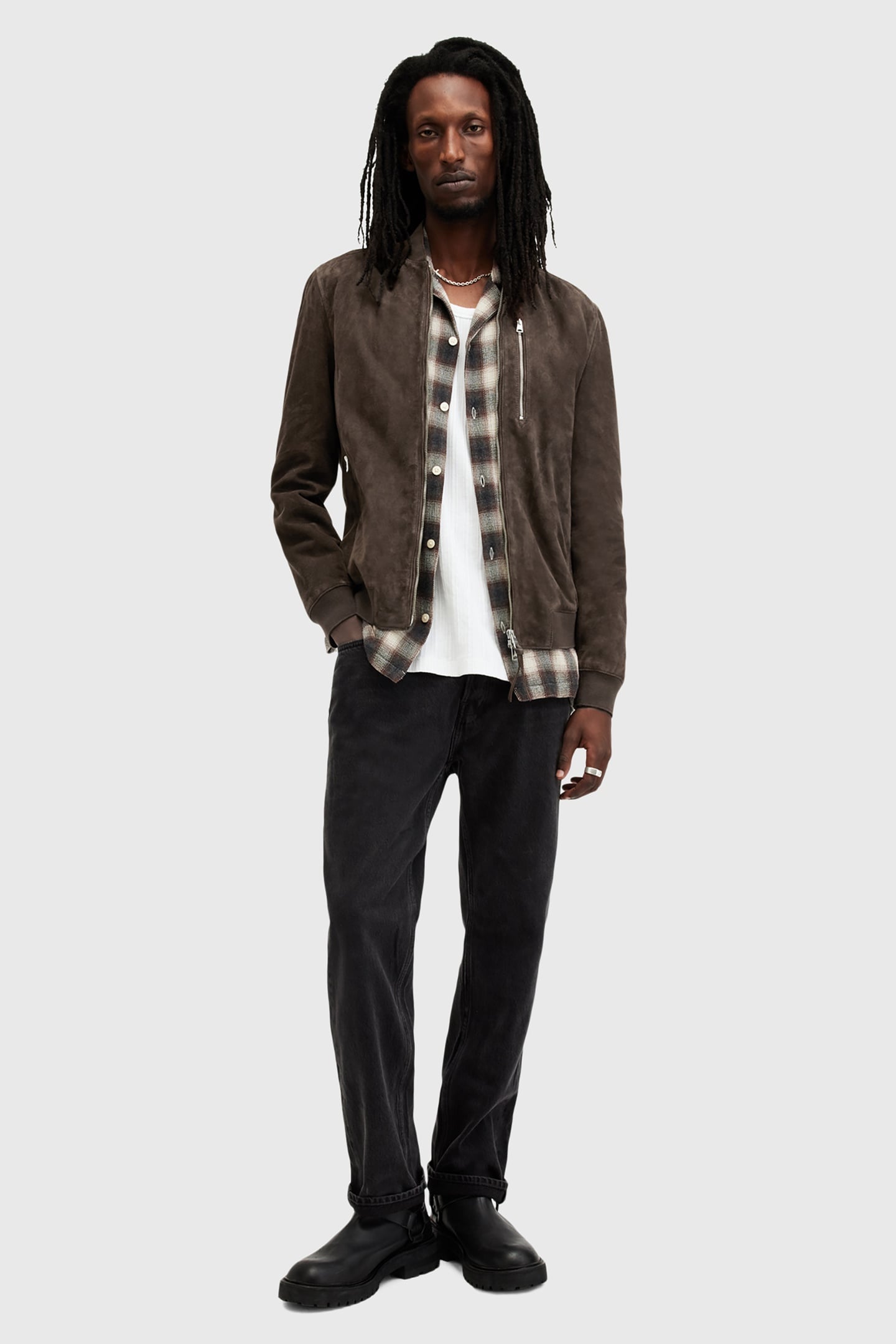 KEMBLE SUEDE BOMBER WOODLAND BROWN 1