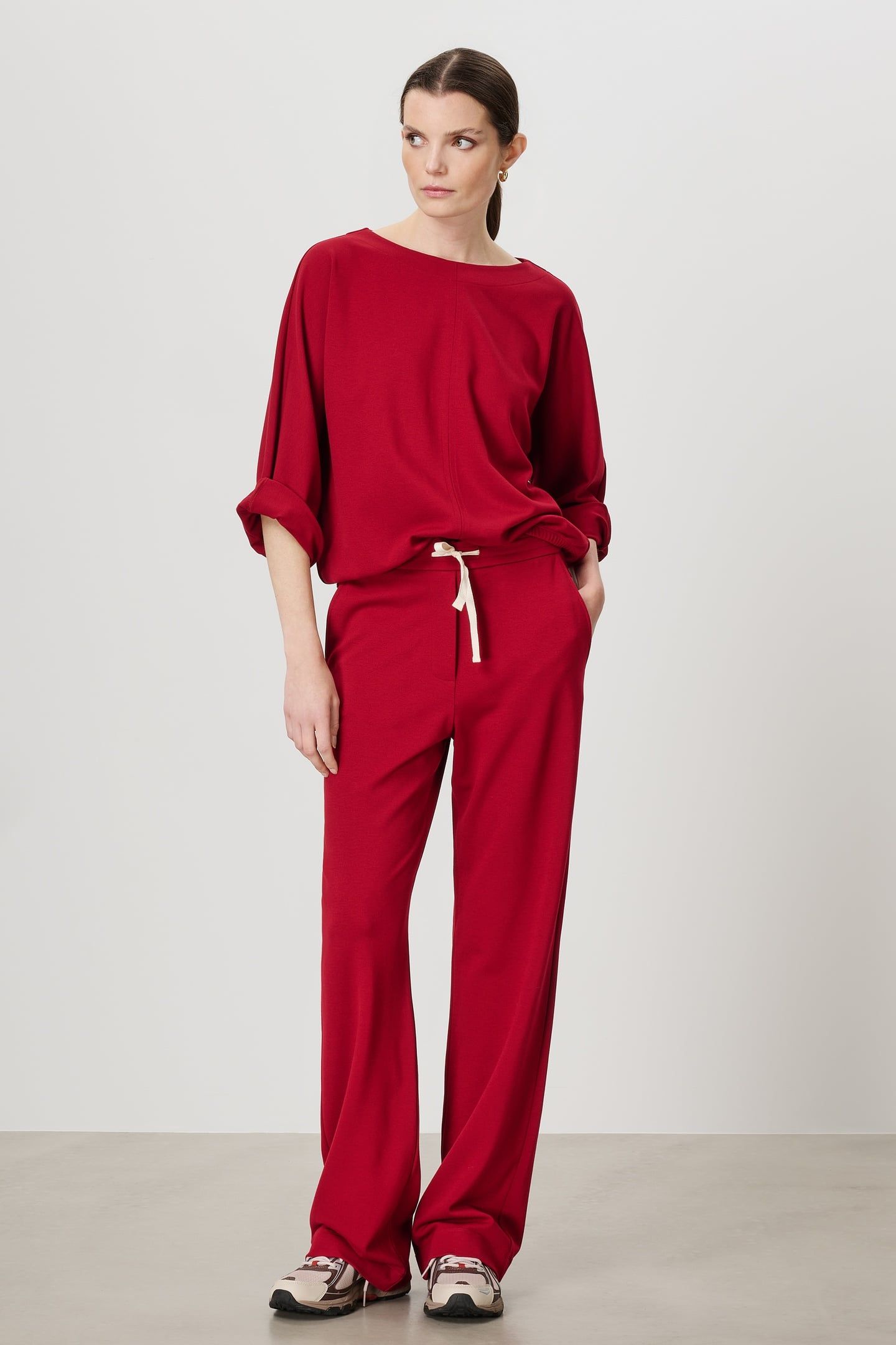 PUNTO CASUAL DRAWSTRING PANTS WILD CHERRY 1