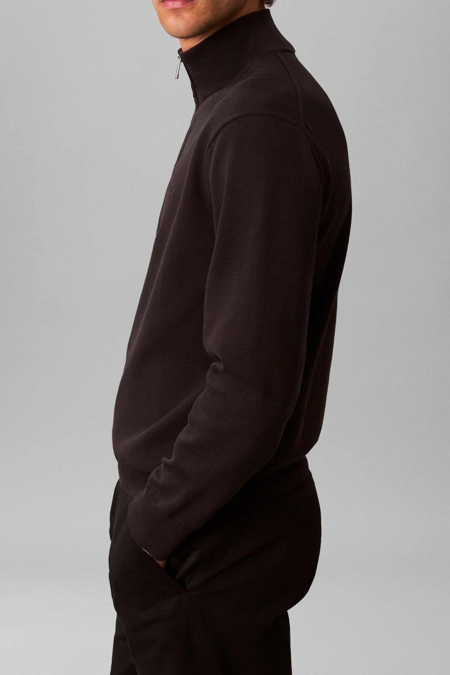 LS SUPIMA QUARTER ZIP SWEATER BLACK 6