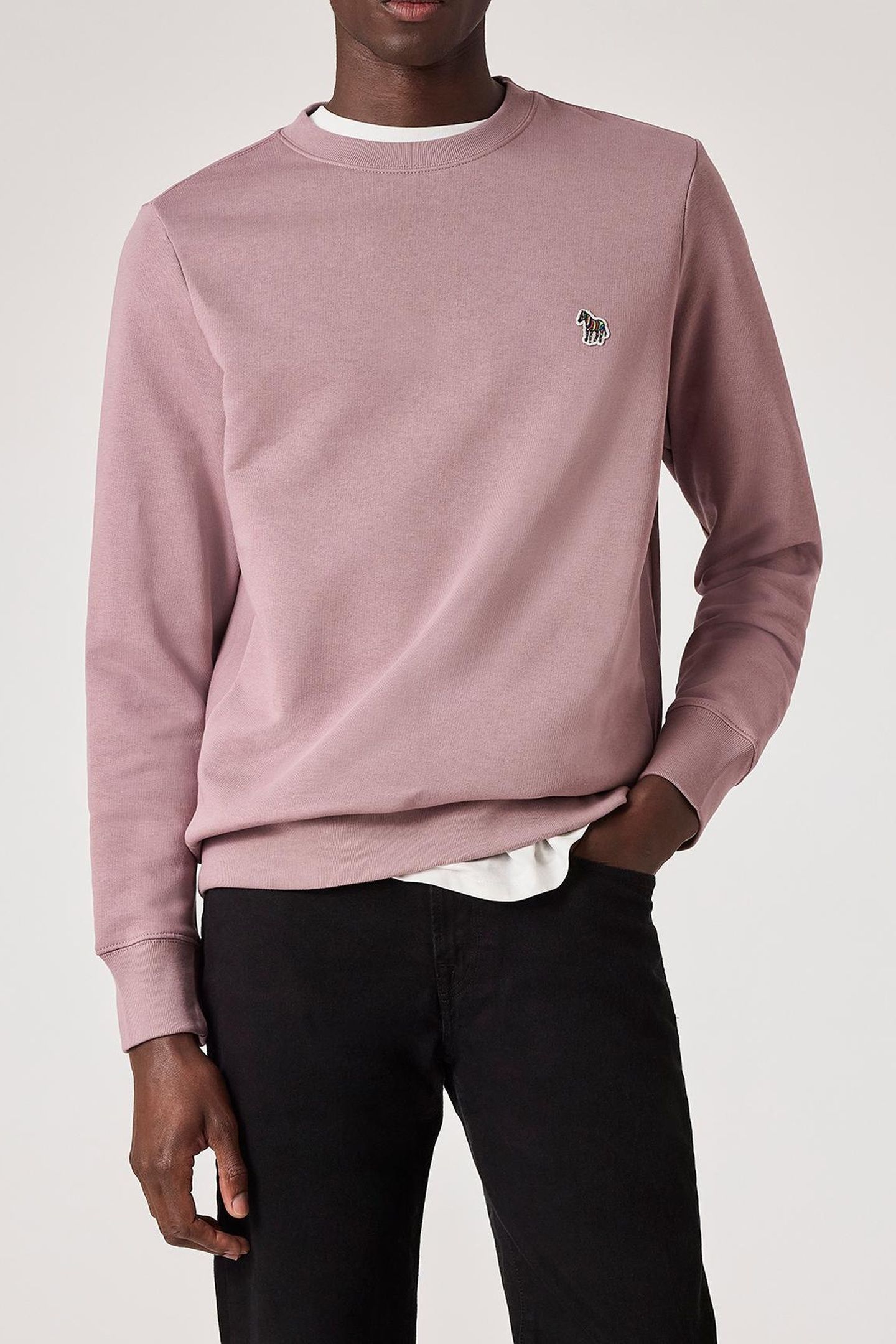 MENS REG FIT SWEATSHIRT ZEBRA MAUVE 1