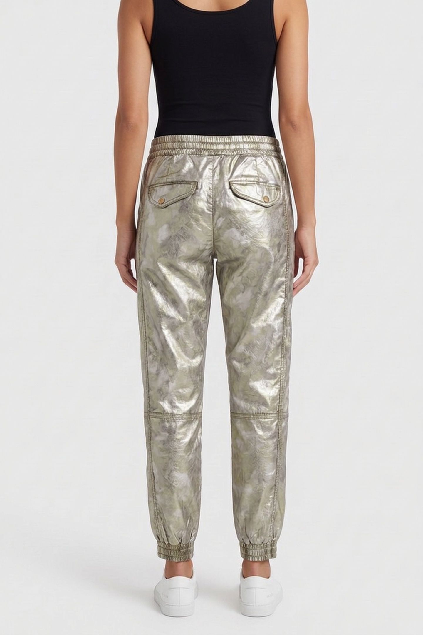 JOGGER PANTS METALLIC CAMOU STRETCH TWILL OLIVE 2