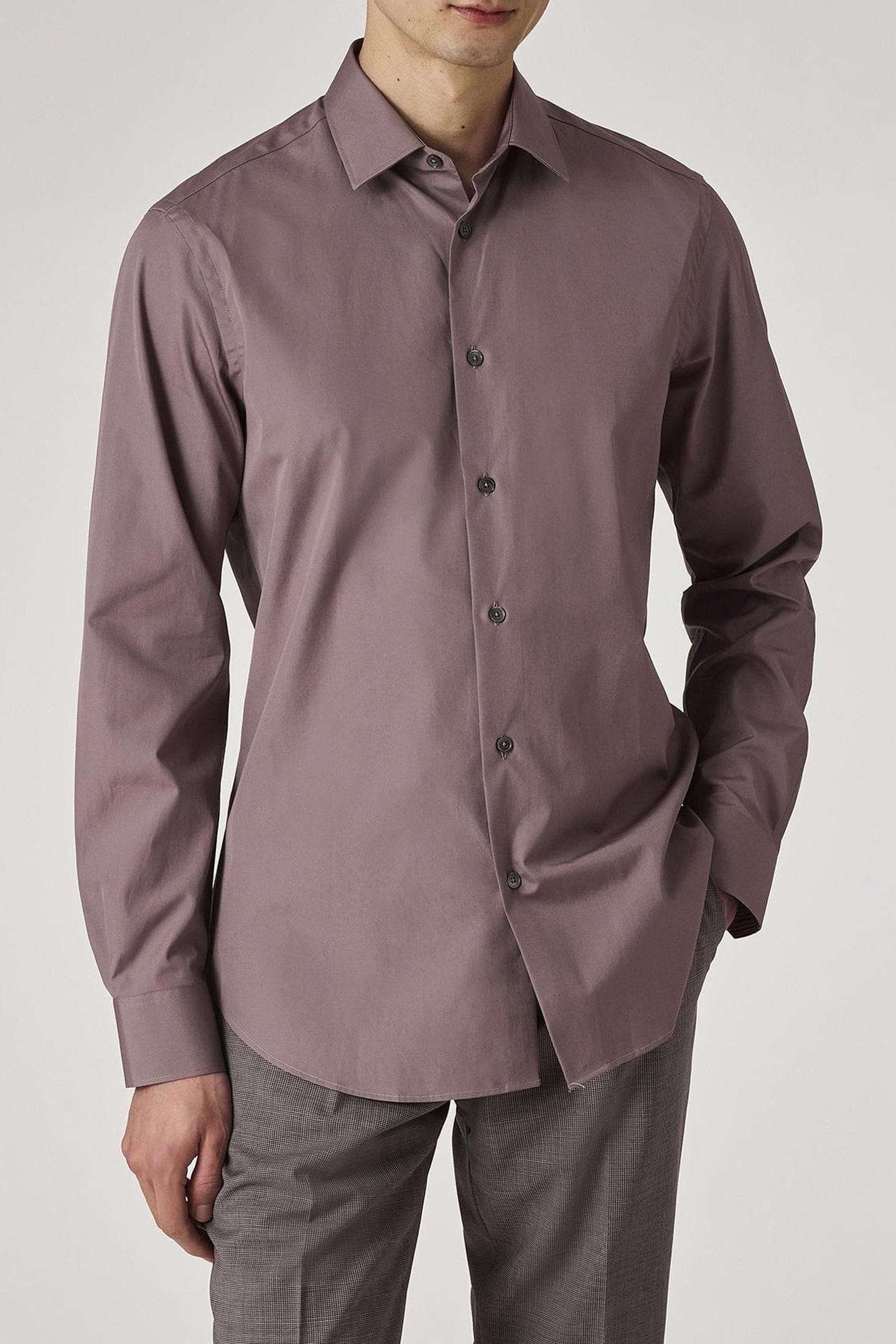 MENS S/C TAILORED FIT SHIRT MAUVE 1