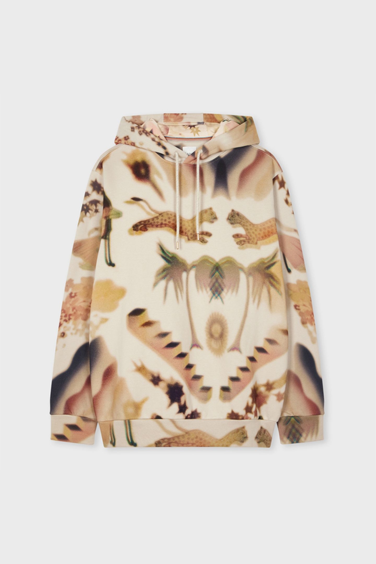 MENS LUMINERE PRINT HOODIE LIGHT BEIGE 4