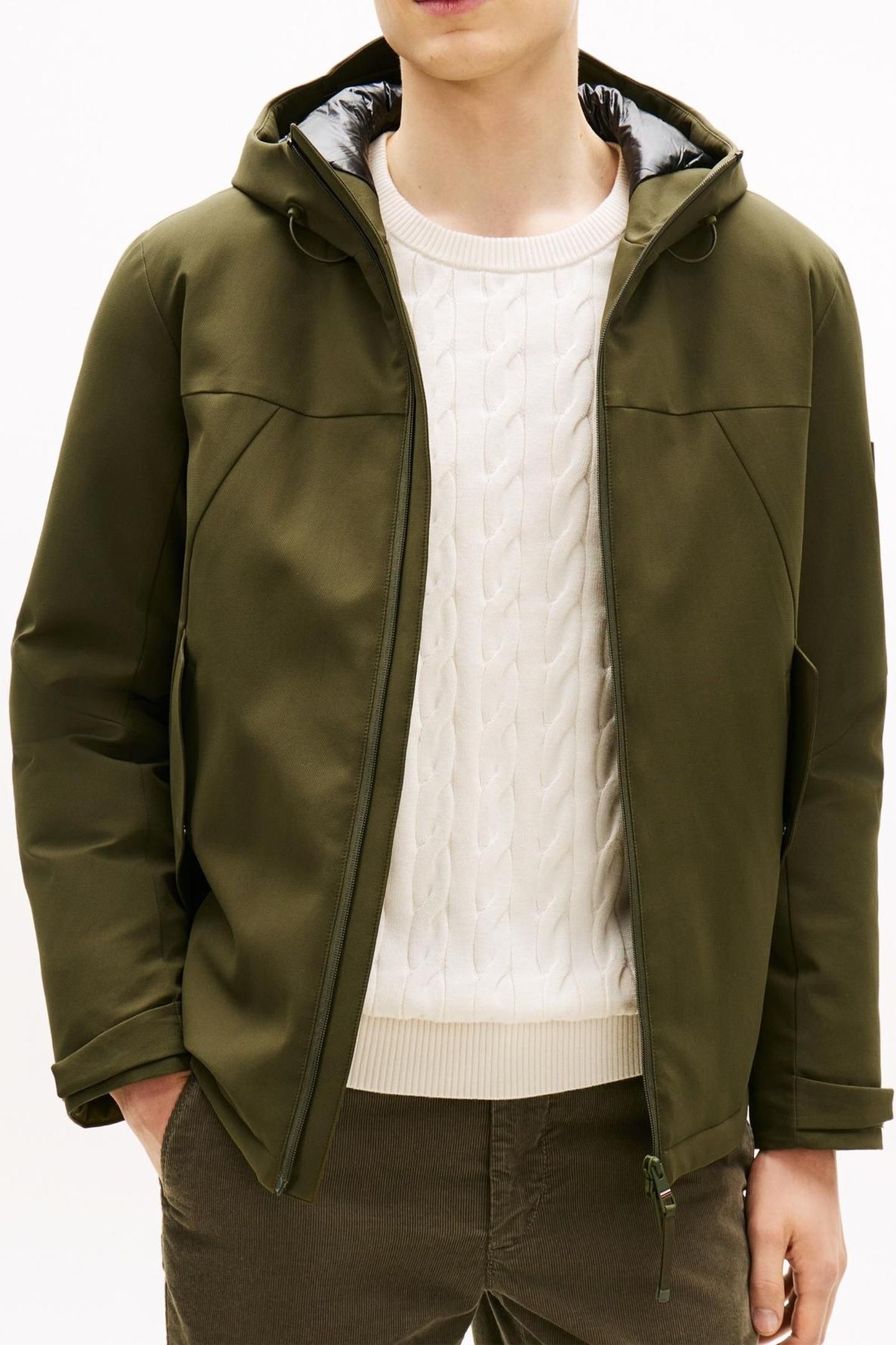TECH HOODED SHORT PARKA HUNTSMAN GREEN 3
