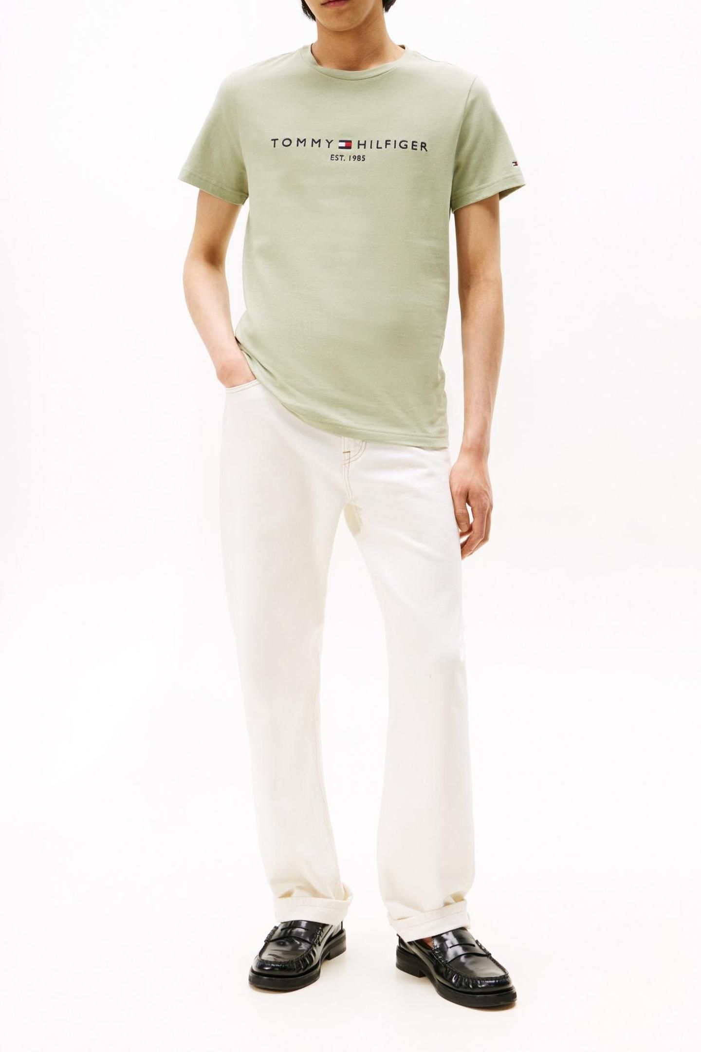 TOMMY LOGO TEE EARTH SAGE 3