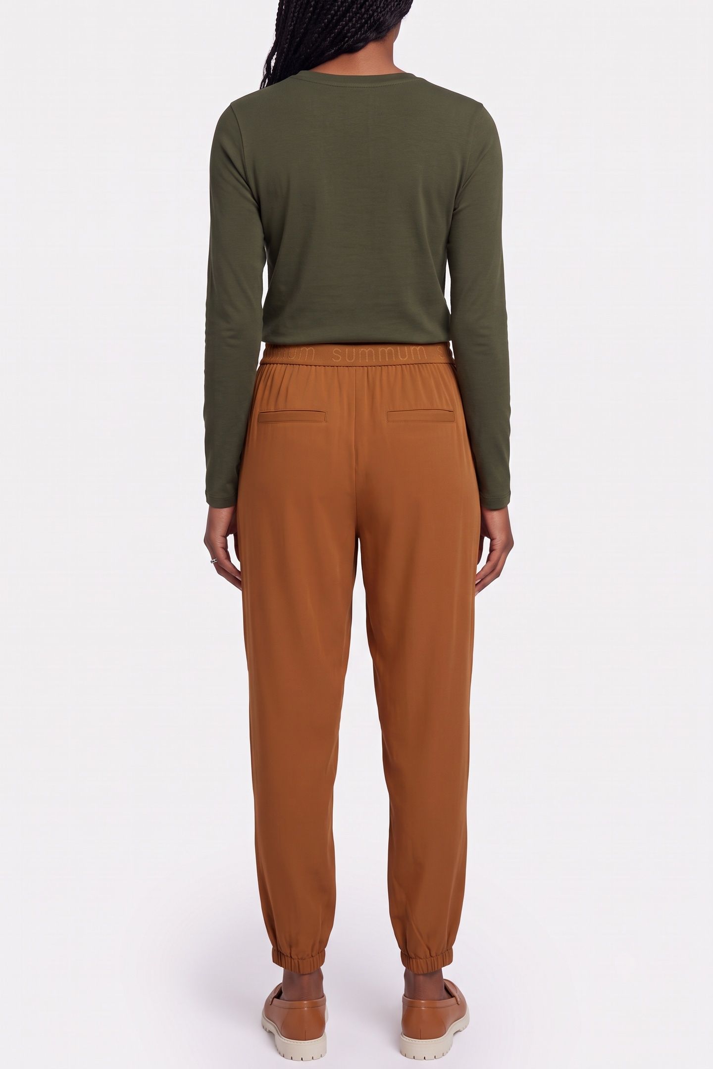 TROUSERS CREPE VISCOSE BLEND CAMEL BROWN 4