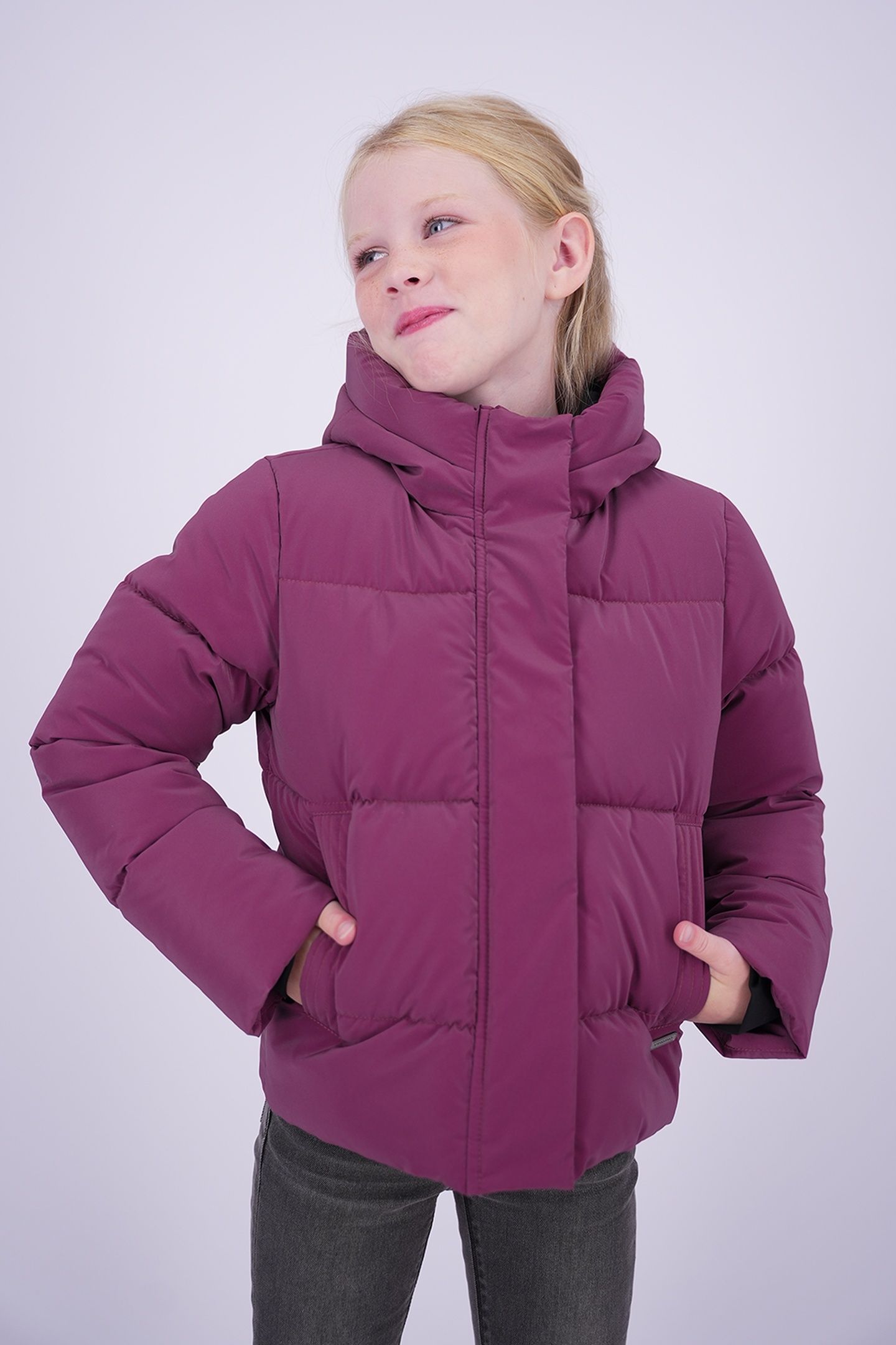 GIRLS TIBANA JACKET OUTDOOR BURGUNDY RED 1