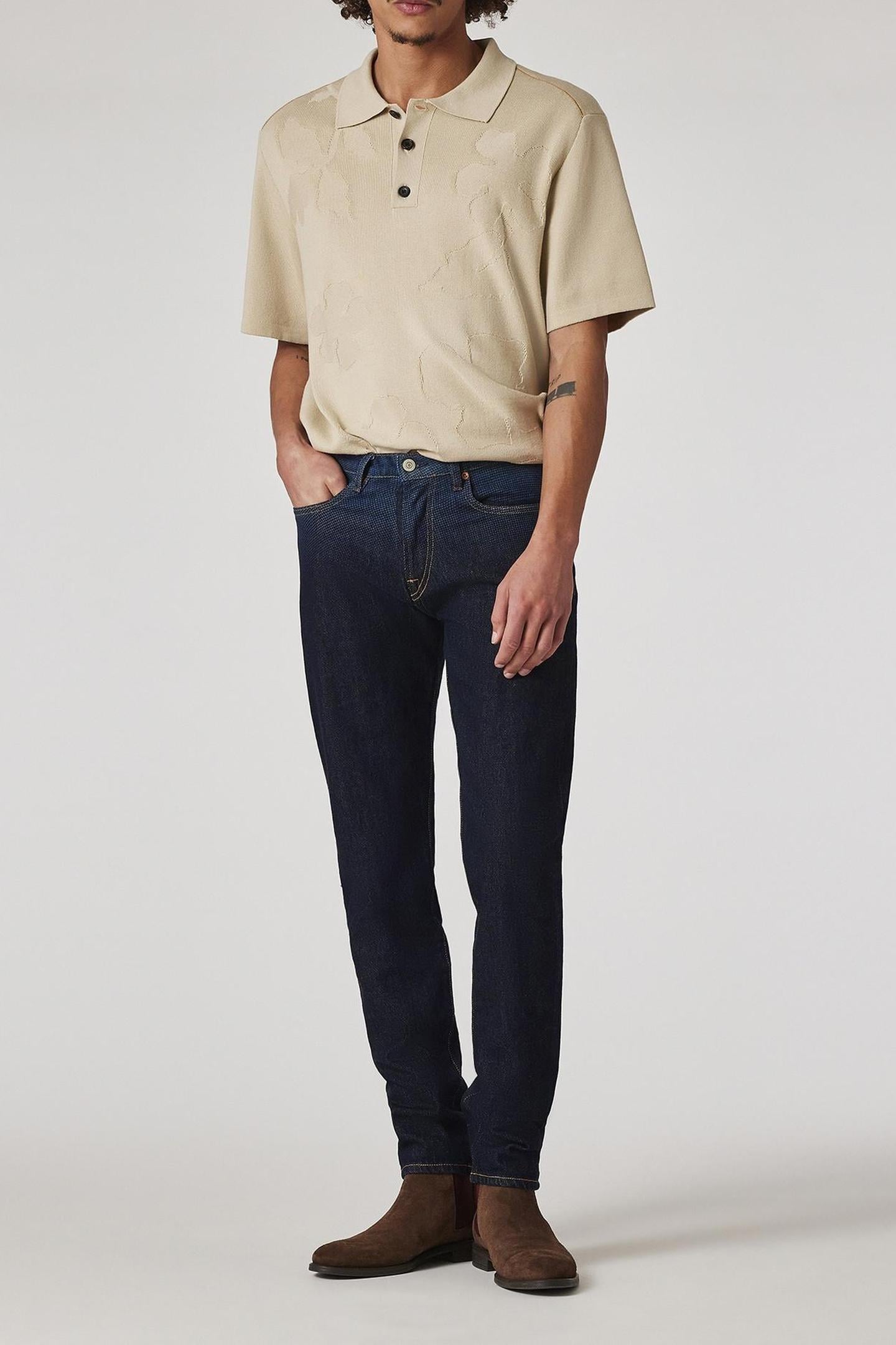 MENS TAPERED FIT JEAN BLEACH EFFECT 2