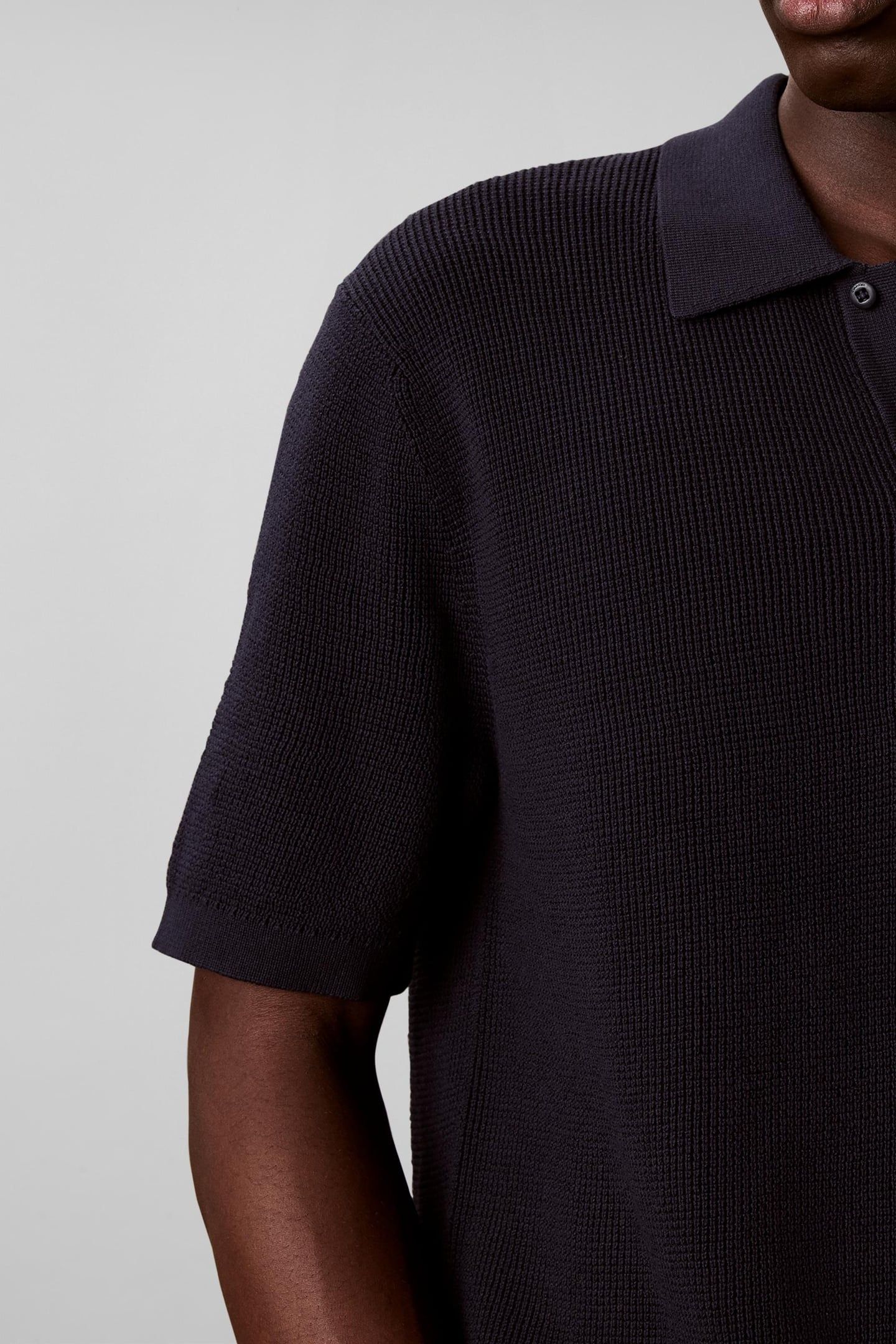 SS COTTON WAFFLE POLO DARK SAPPHIRE 6