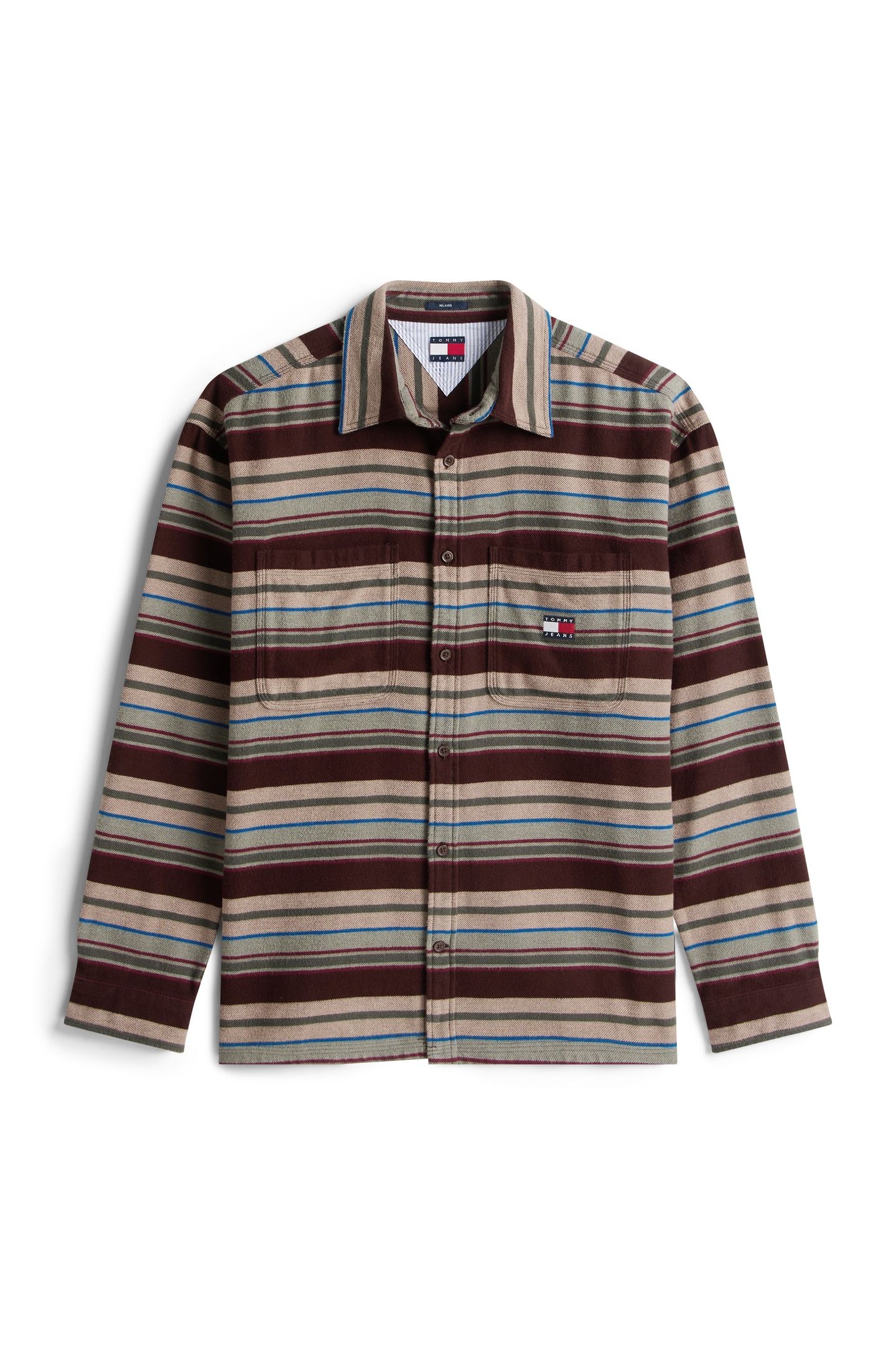 TJM UTILITY FLANNEL RICH BROWN/HORIZONTAL STRIPES 4