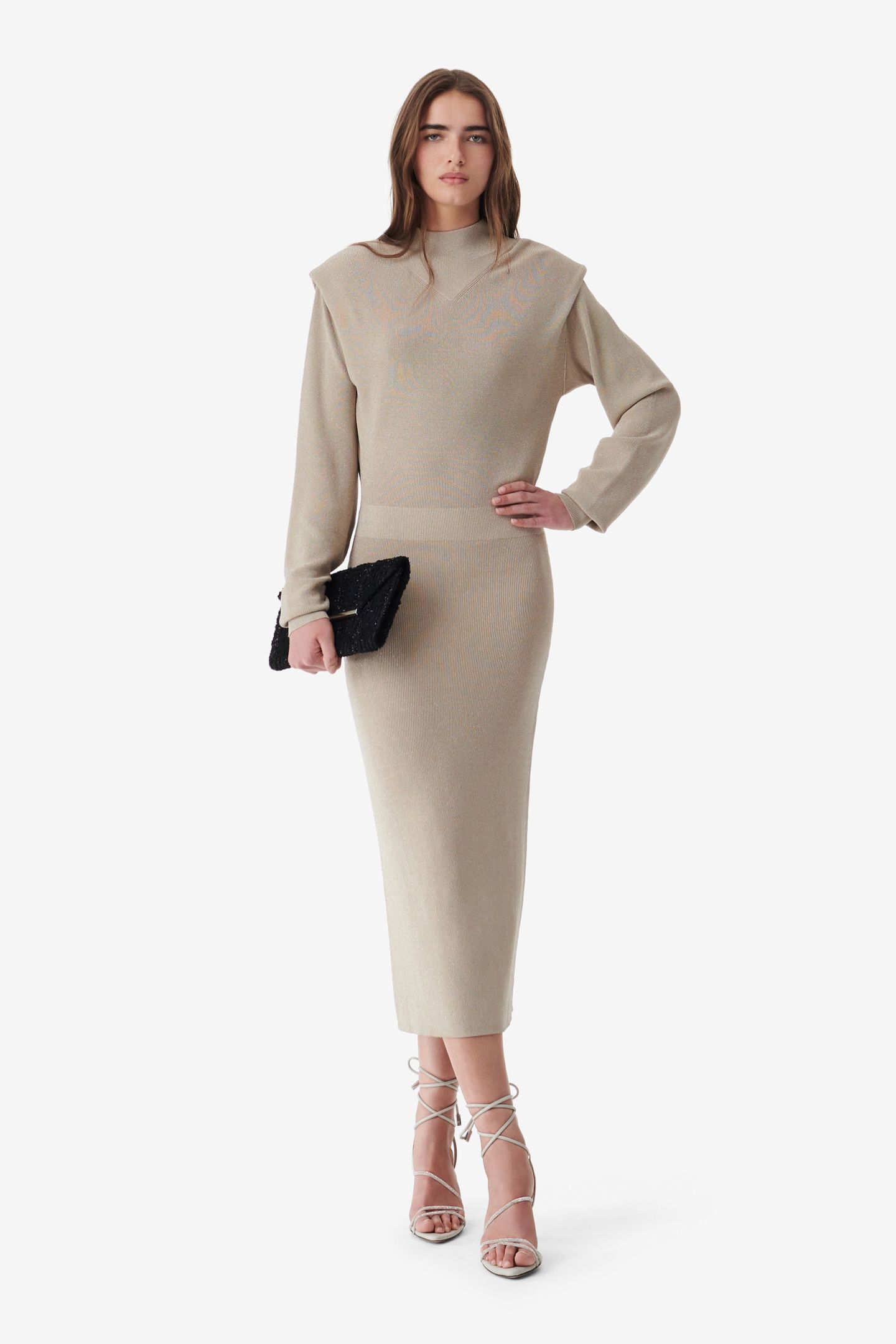 ARISTA DRESS BEIGE LUREX SILVER 1