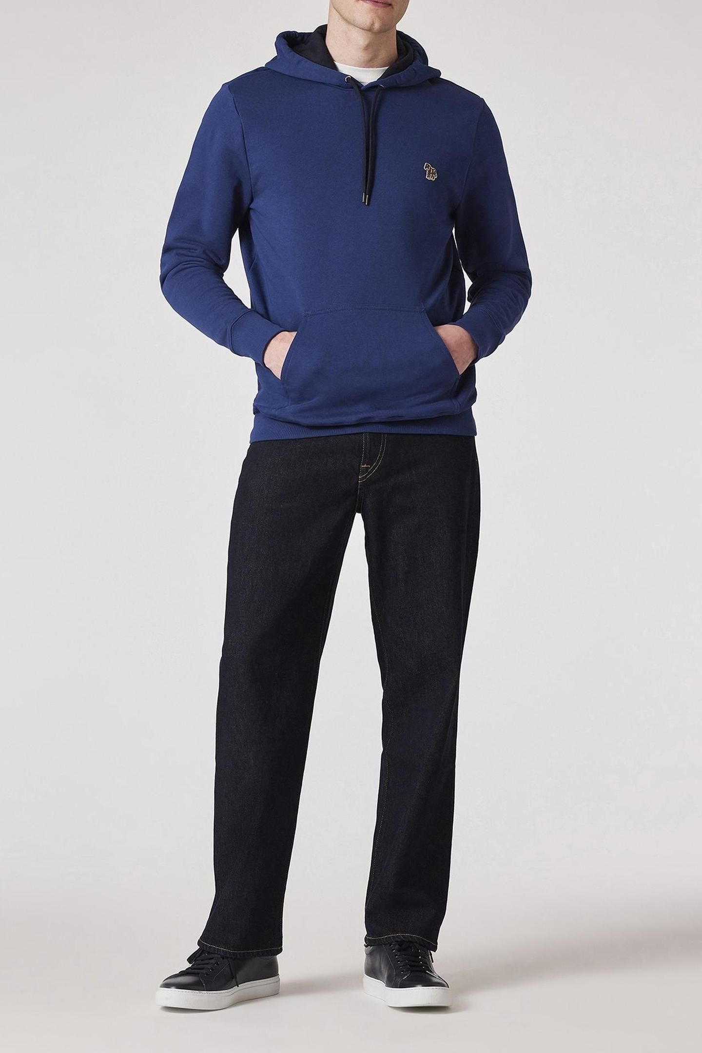 MENS REG FIT HOODY ZEBRA INKY BLUE 2