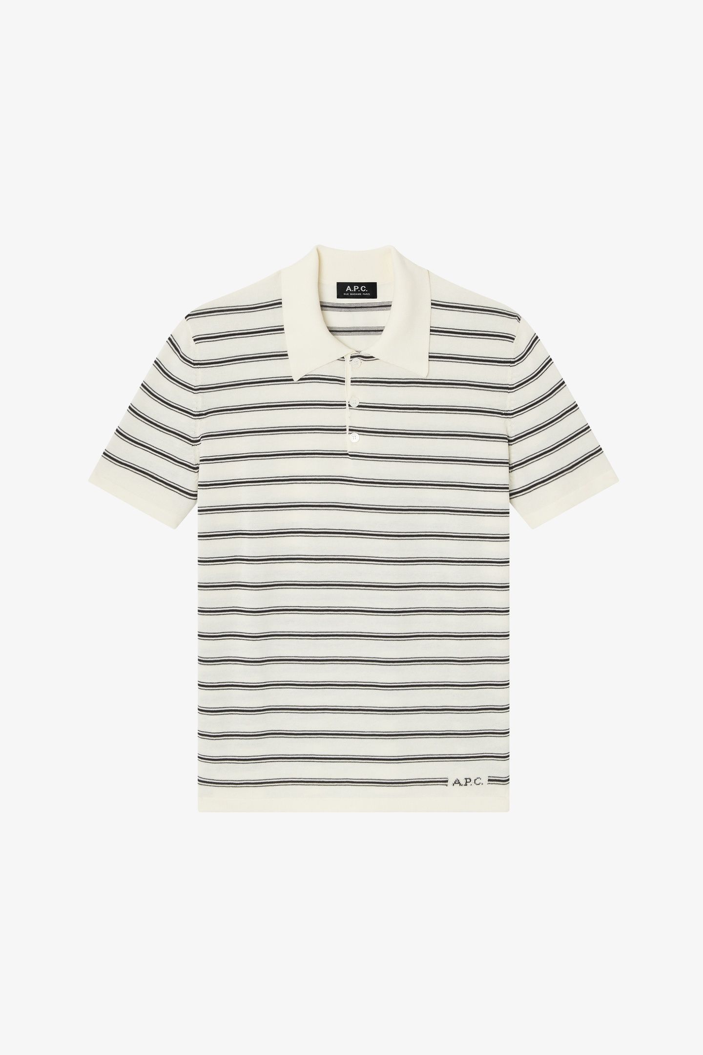 UNISEX POLO ECRU/BLACK 2
