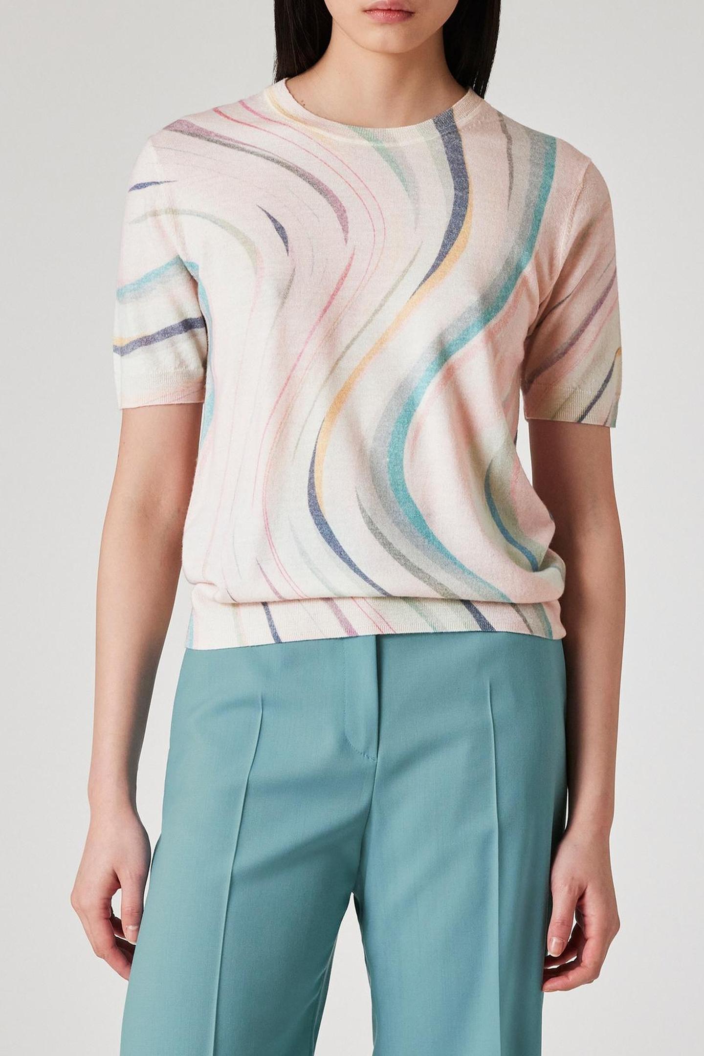 WOMENS KNITTED SS TOP MULTI COLOURED 1