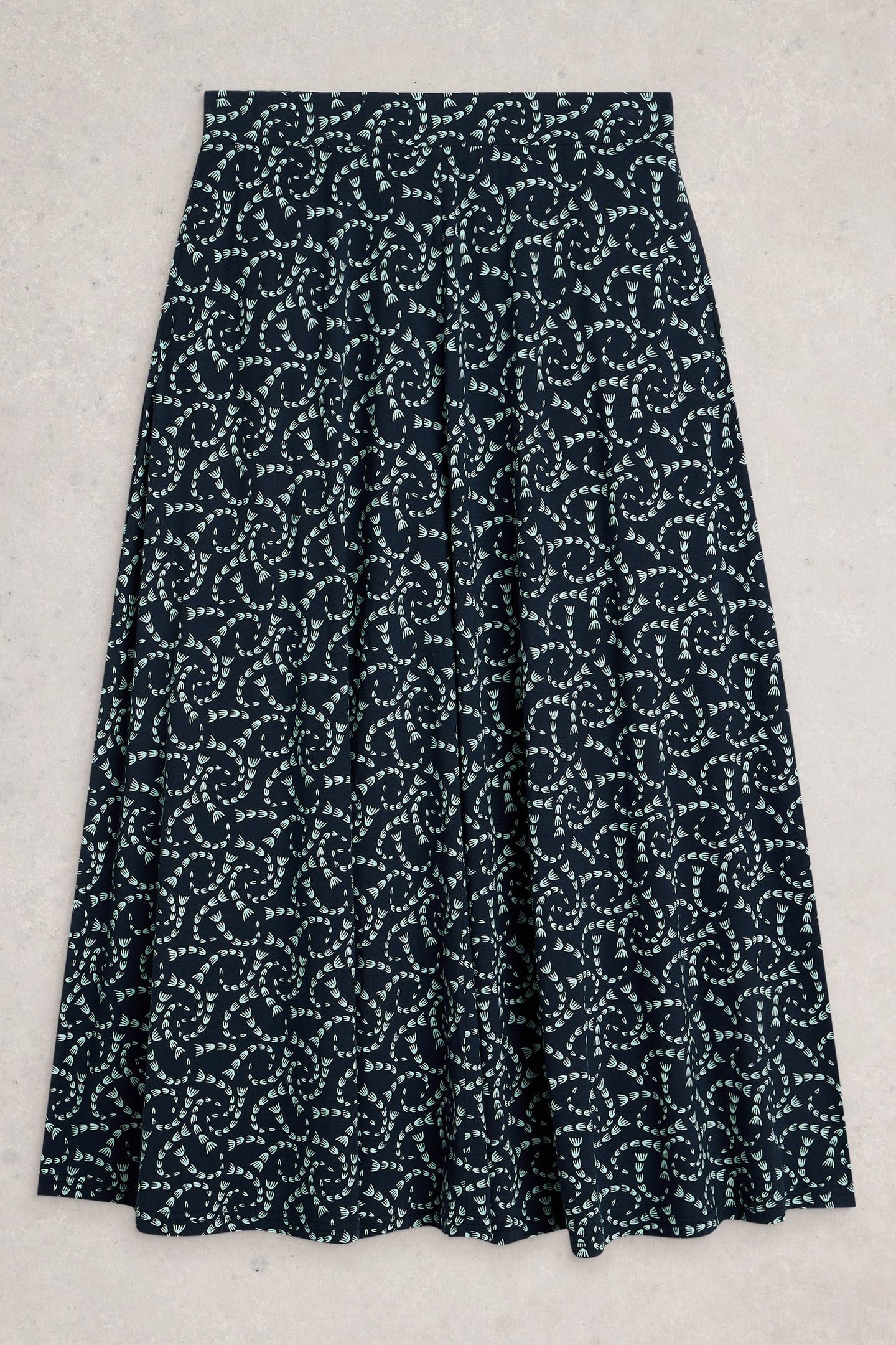 JANE JERSEY MAXI SKIRT NAVY PRINT 1