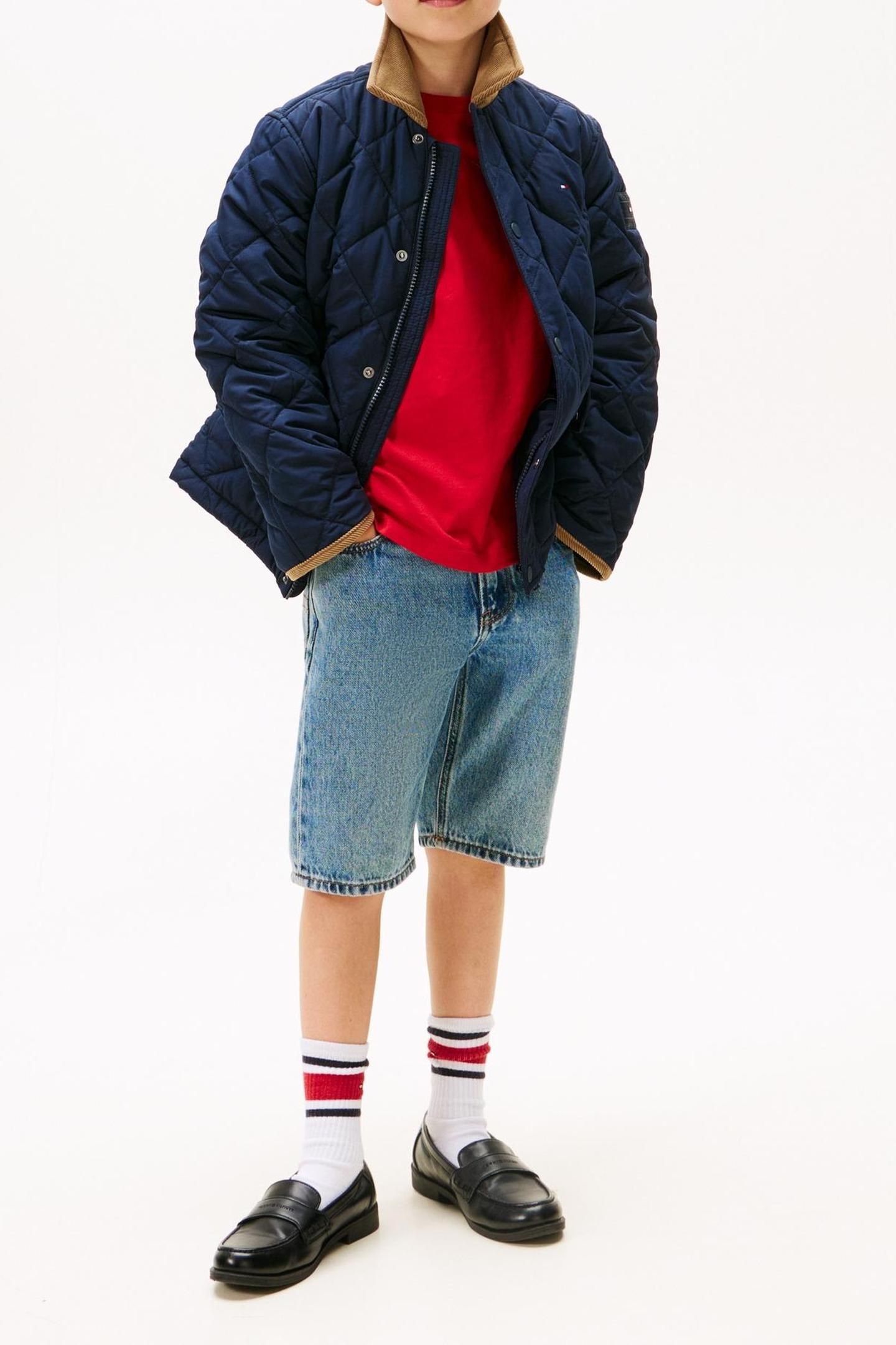 BOYS CONTRAST COLLAR QUILTED DARK NIGHT NAVY 3