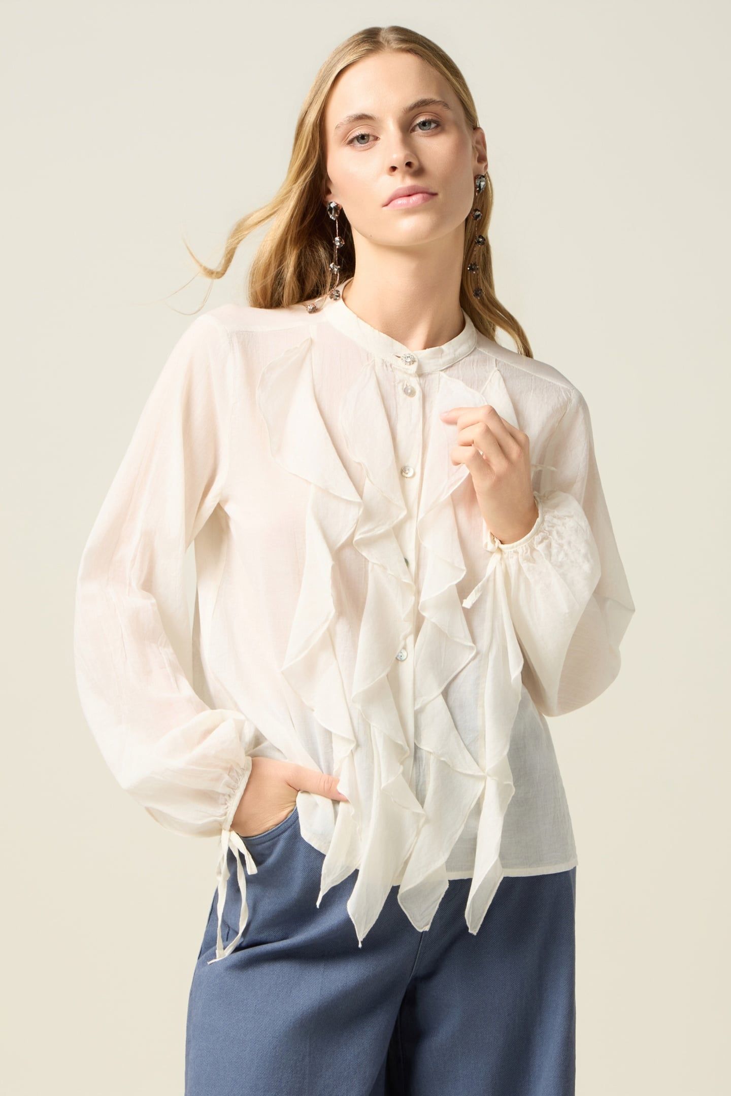 RUFFLED SHIRT WHITE 1