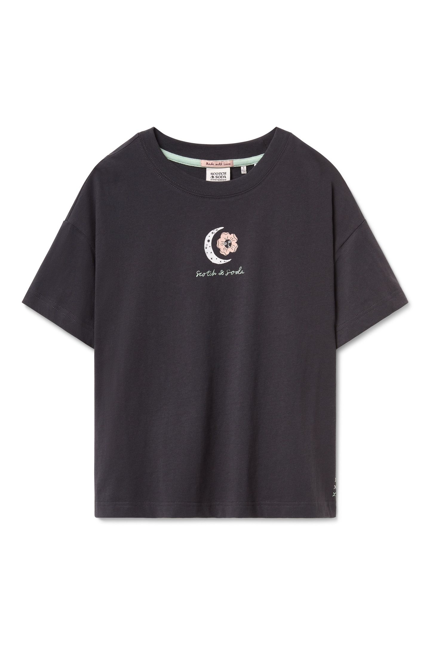 BOXY CROP TEE BLACK SAND PIGMENT 5