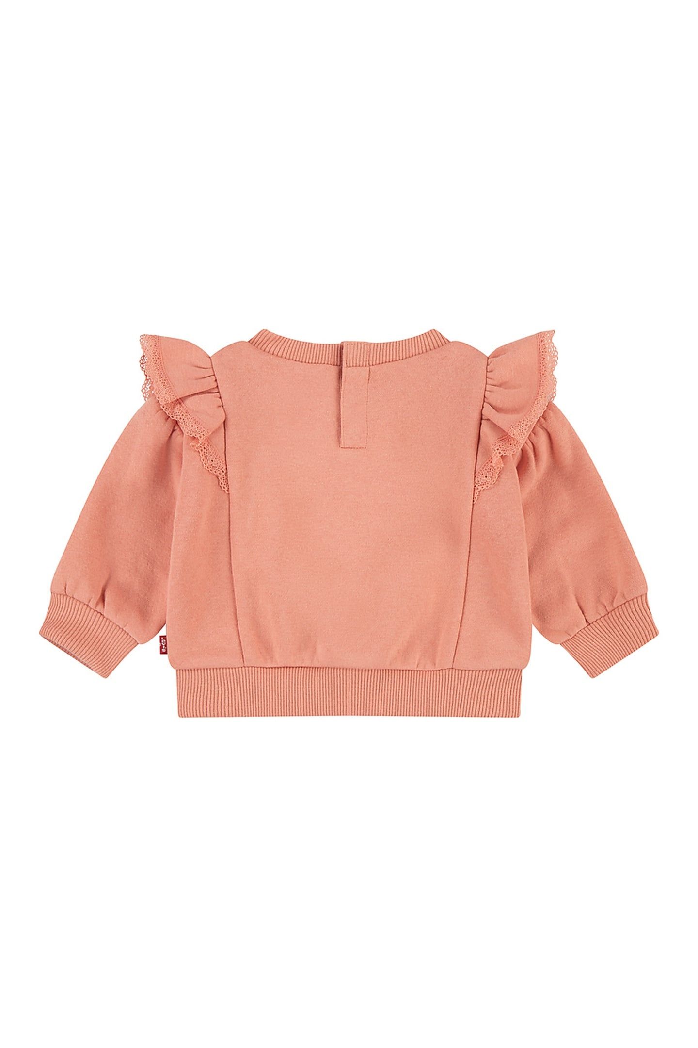 GIRLS CREW WITH RUFFLE TERRA COTTA 2