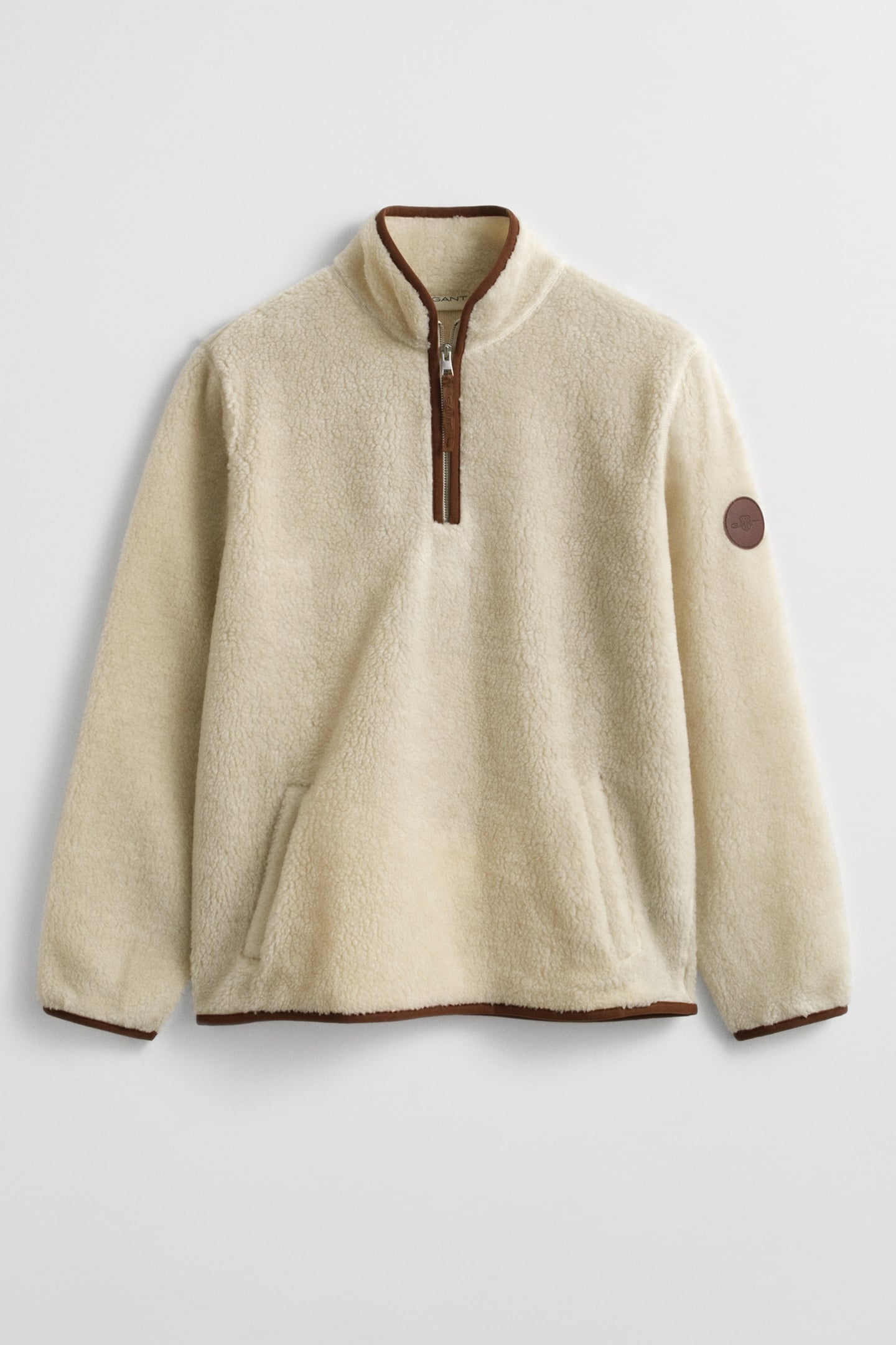 HALF ZIP FLLEECE CREAM 3