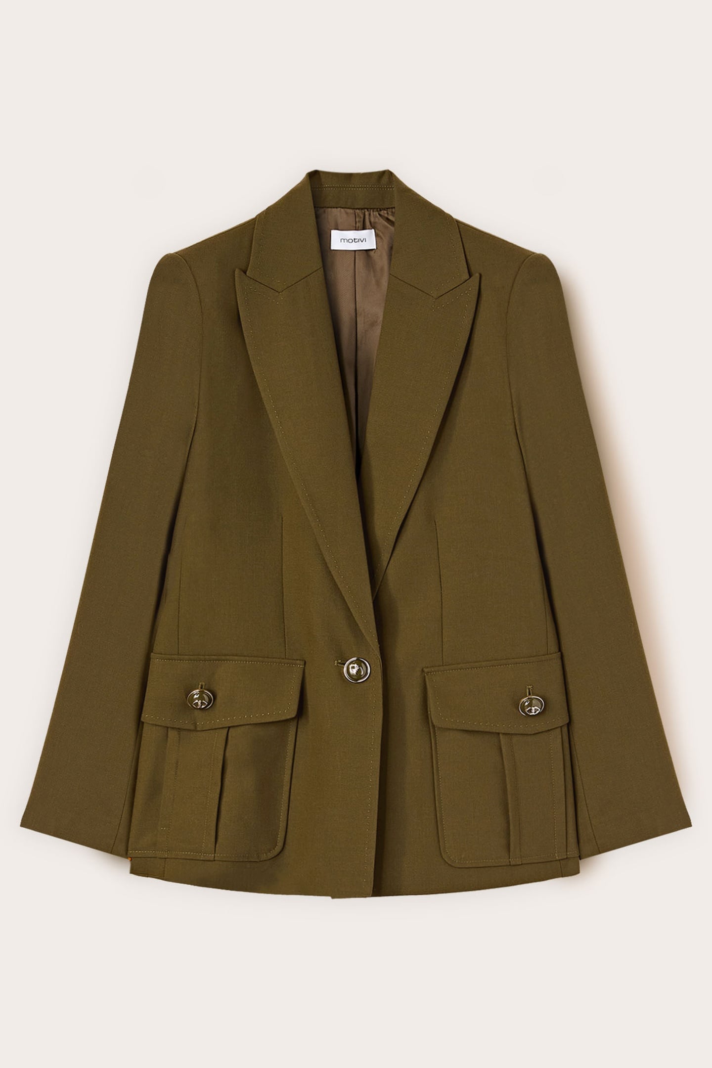 MILITARY BLAZER IN WOOL BLEND FLANNEL MILITARY GREEN 5