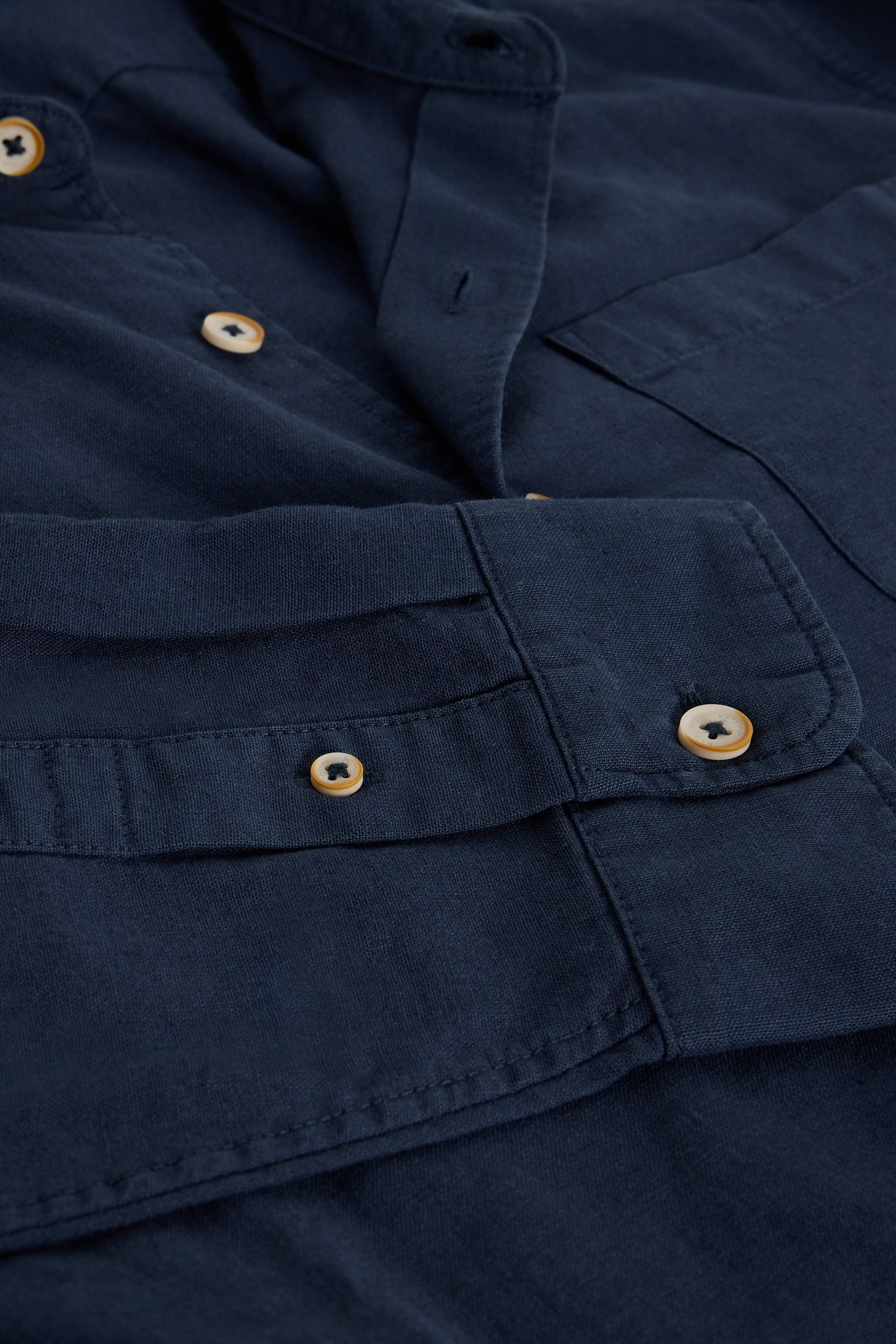 ELY LINEN COTTON LS SHIRT DARK NAVY 6