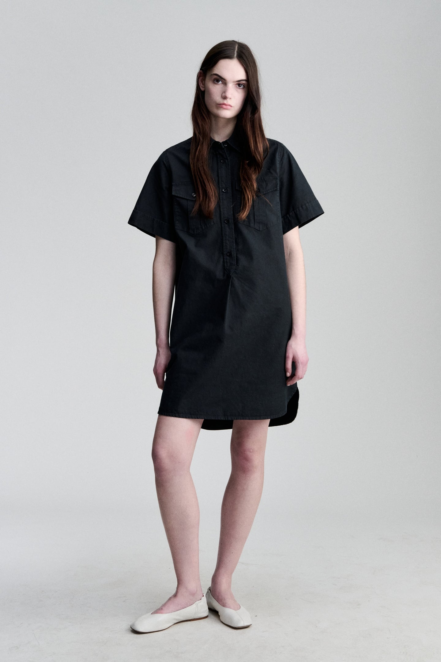 ARMY SHIRT DRESS BLACK 1