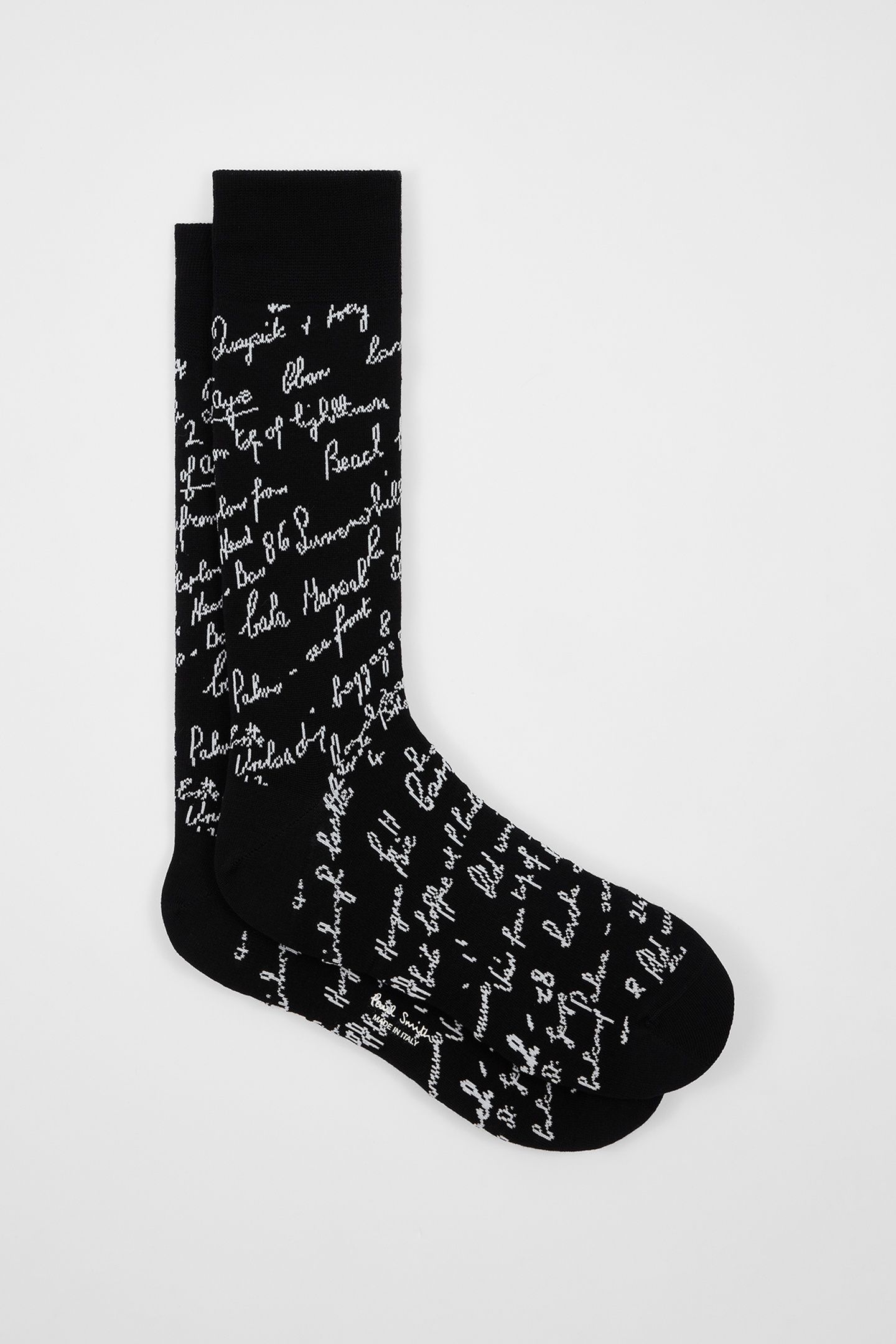 MEN SOCK HANDWRITING BLACK 5