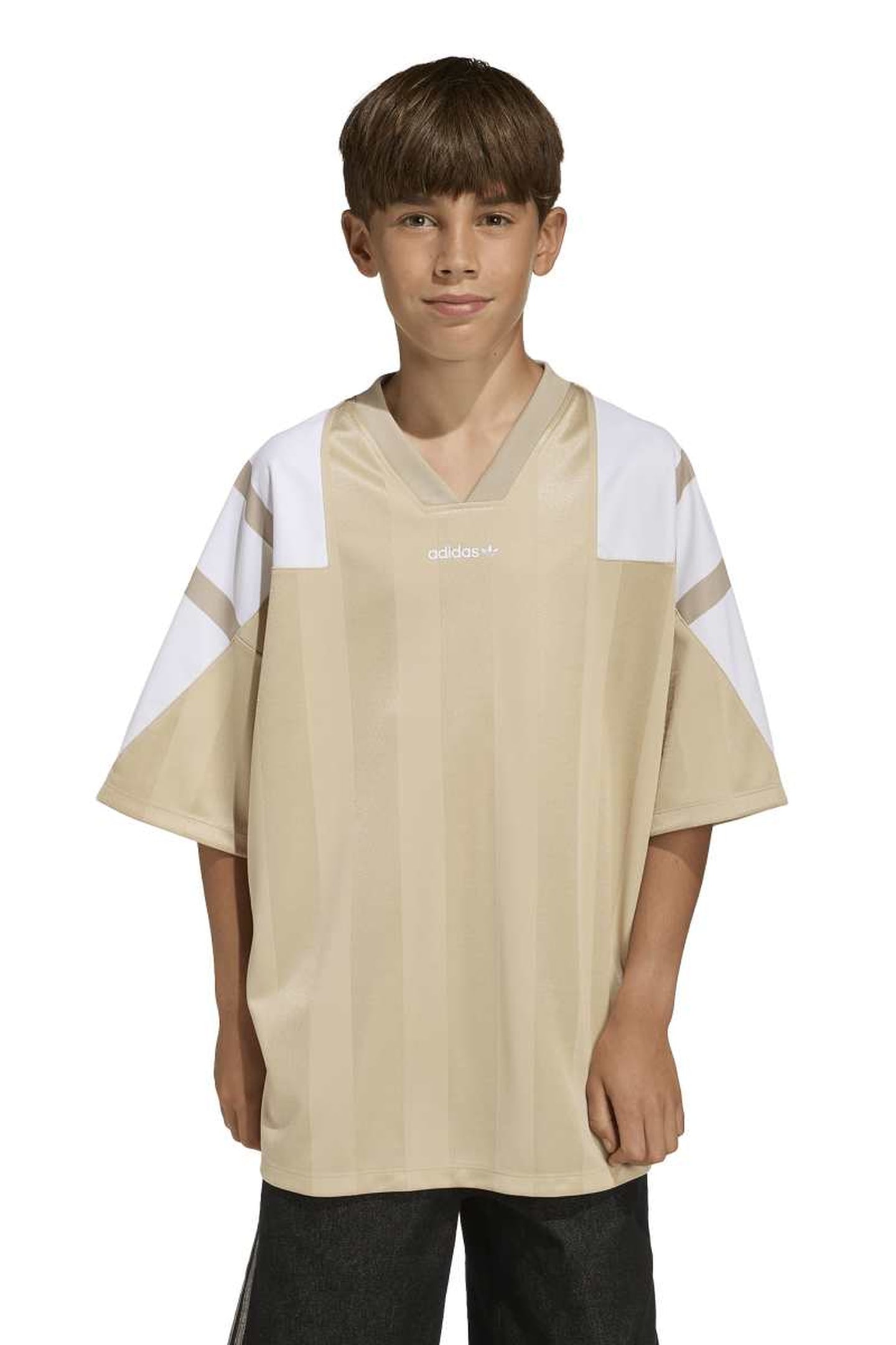 JUNIOR OVERSIZED BLOCKED JERSEY T-SHIRT STONE KHAKI 1