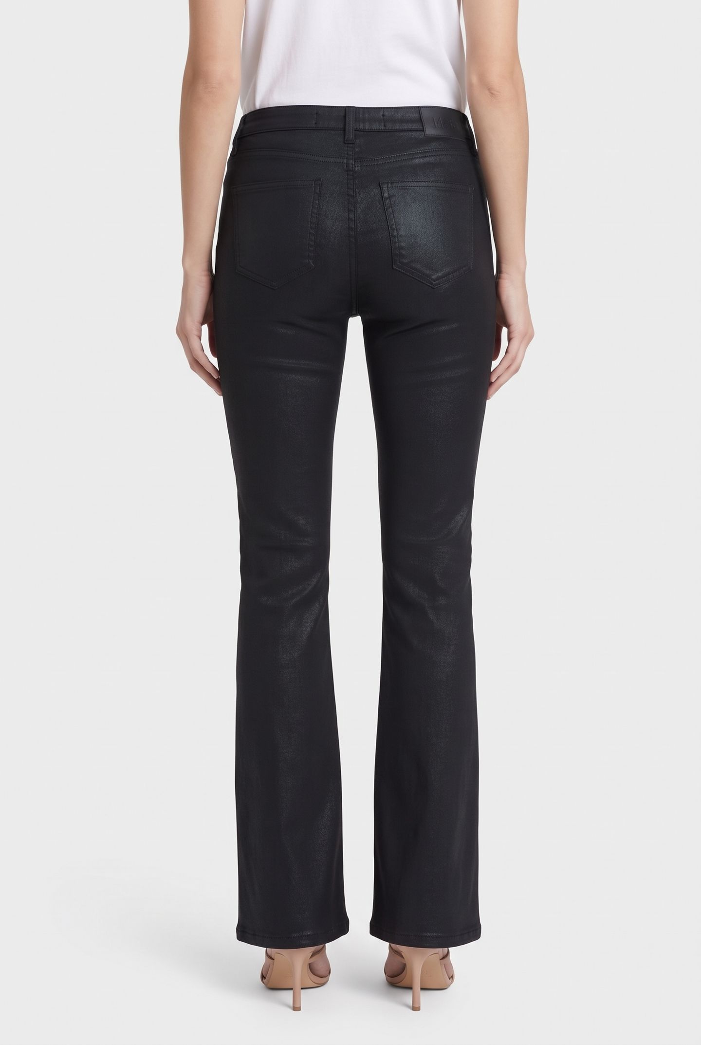 COATED BOOTCUT JEANS BLACK DENIM 2
