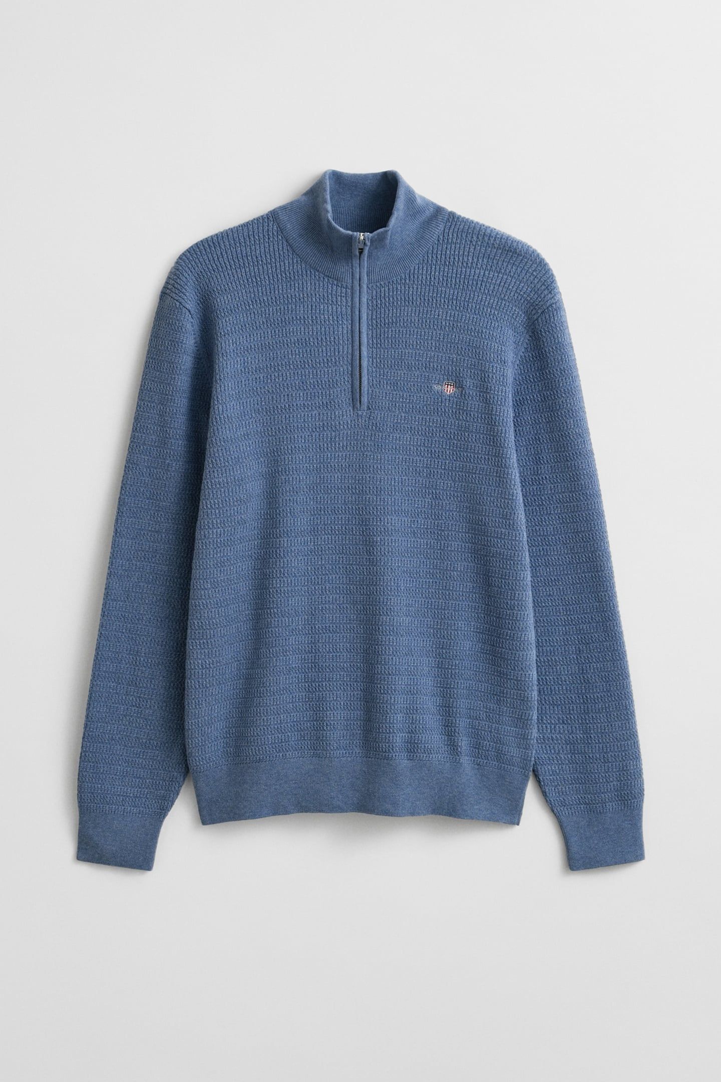 MINI CABLE HALF ZIP DENIM BLUE MELANGE 4
