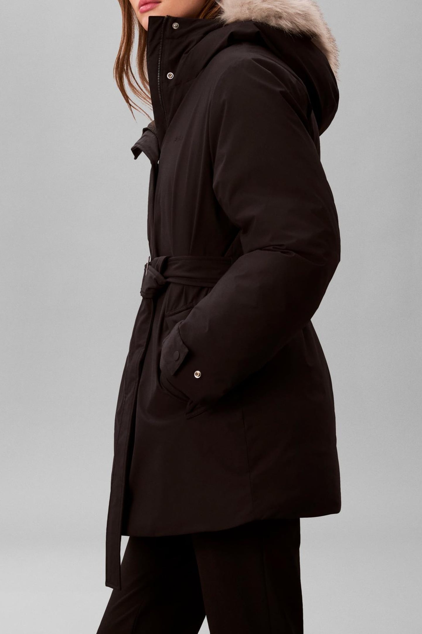 BELTED MATTE QUILTED COAT BLACK 3