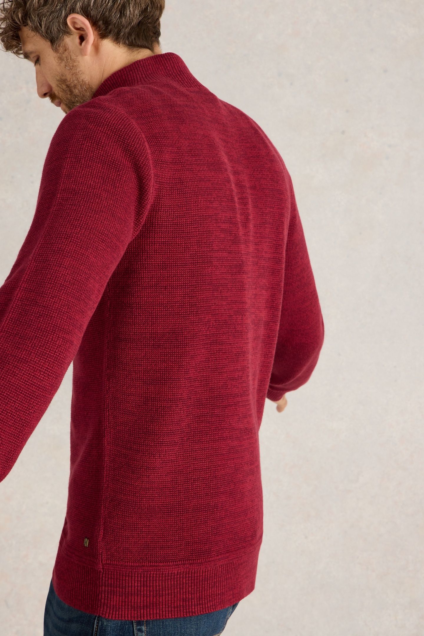 ATTADALE FUNNEL NECK JUMPER DEEP RED 2