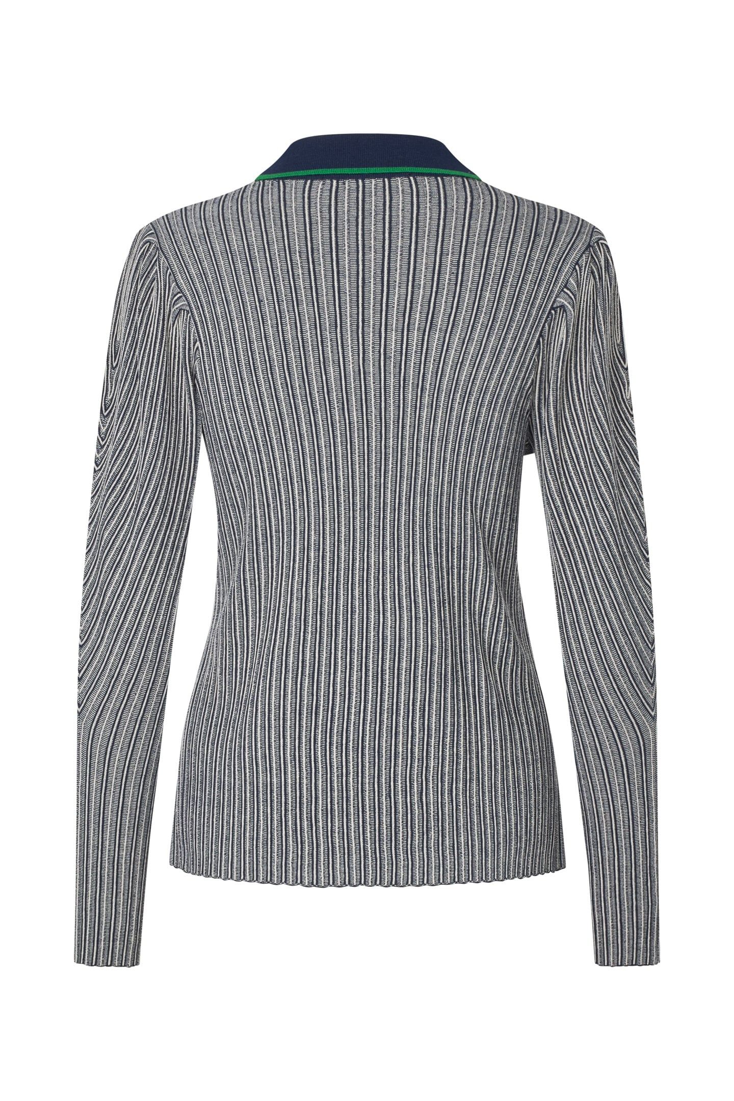 LONG SLEEVE KNIT POLO SOFT STRIPED RIB 4